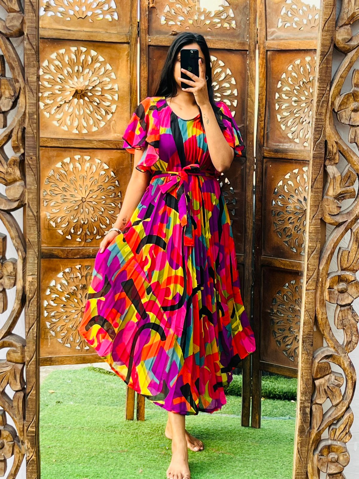 .Square Neck Maxi Dress Moksha Fashions