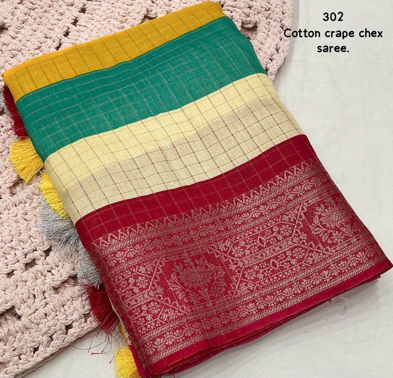 .Cotton Multicolored Saree Moksha Fashions