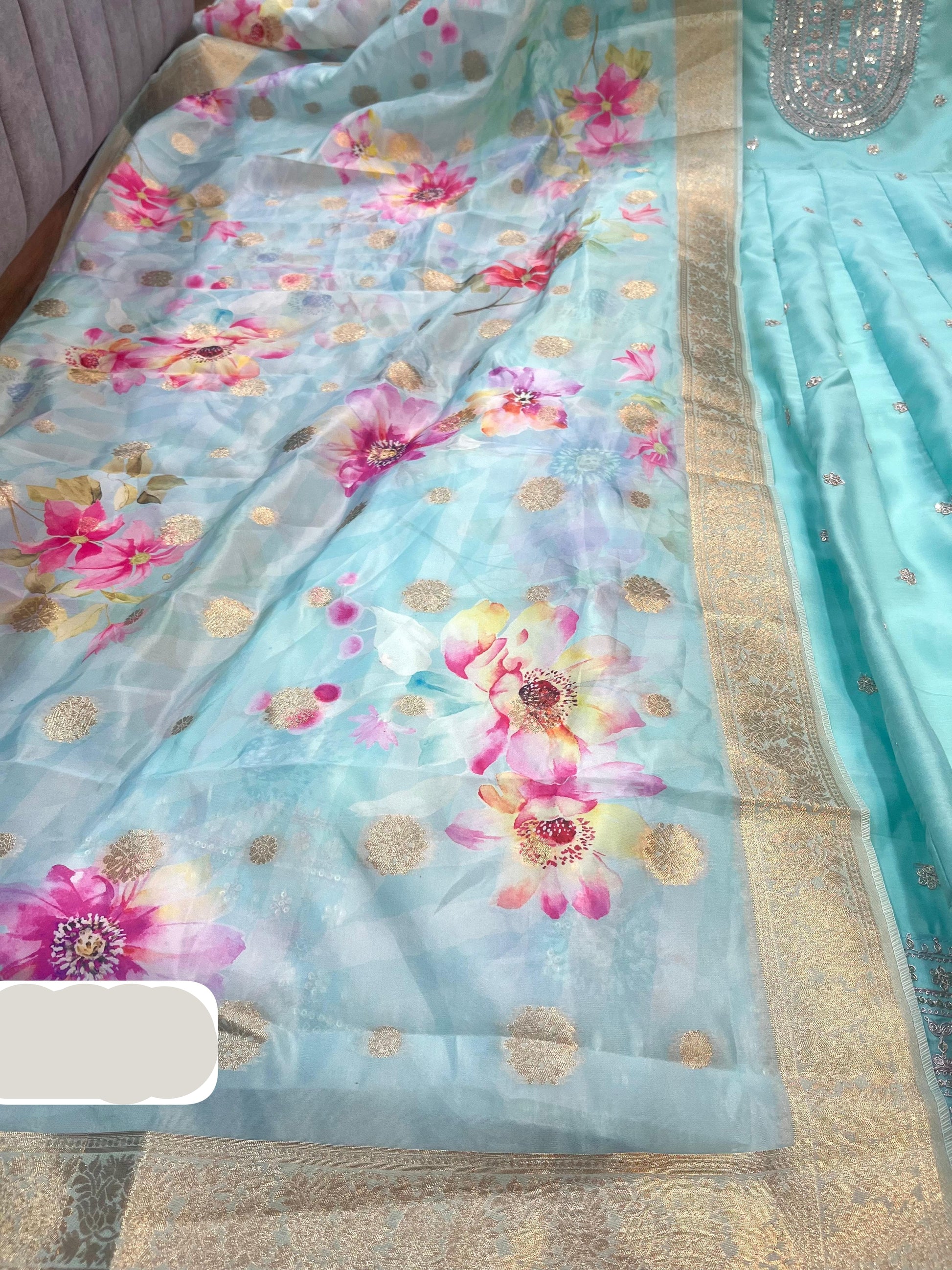 .Chanderi Silk Gown - Moksha Fashions