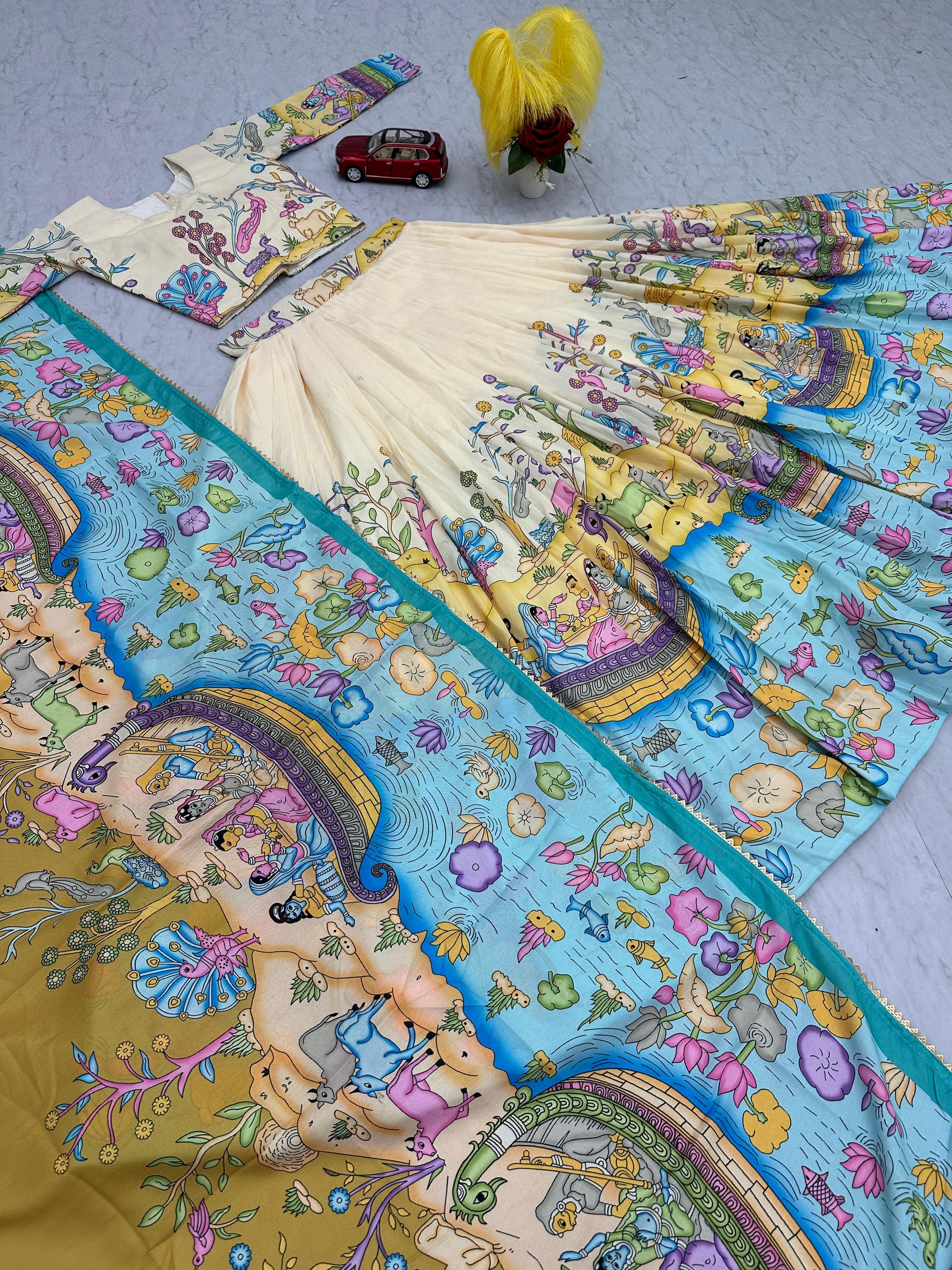 Kalamkari Lehenga Choli - Moksha Fashions