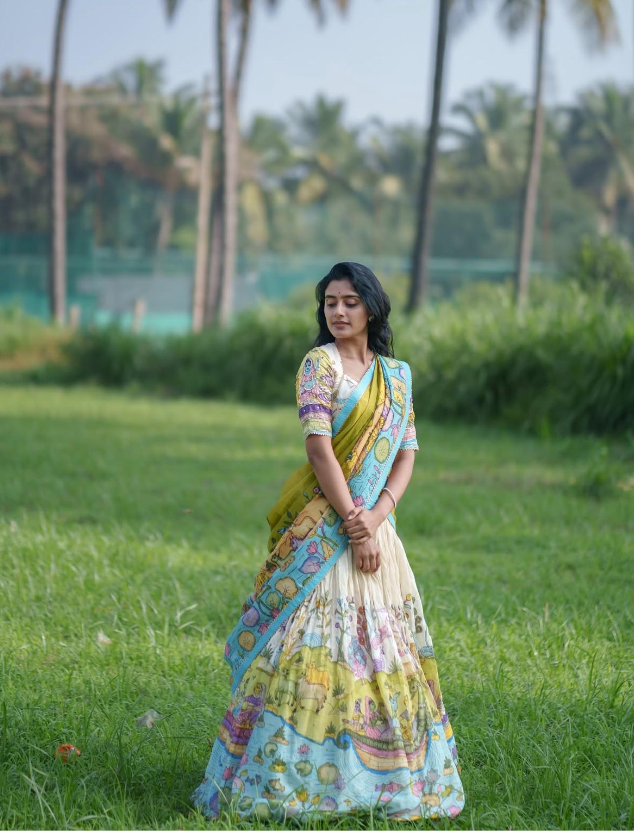 Kalamkari Lehenga Choli - Moksha Fashions