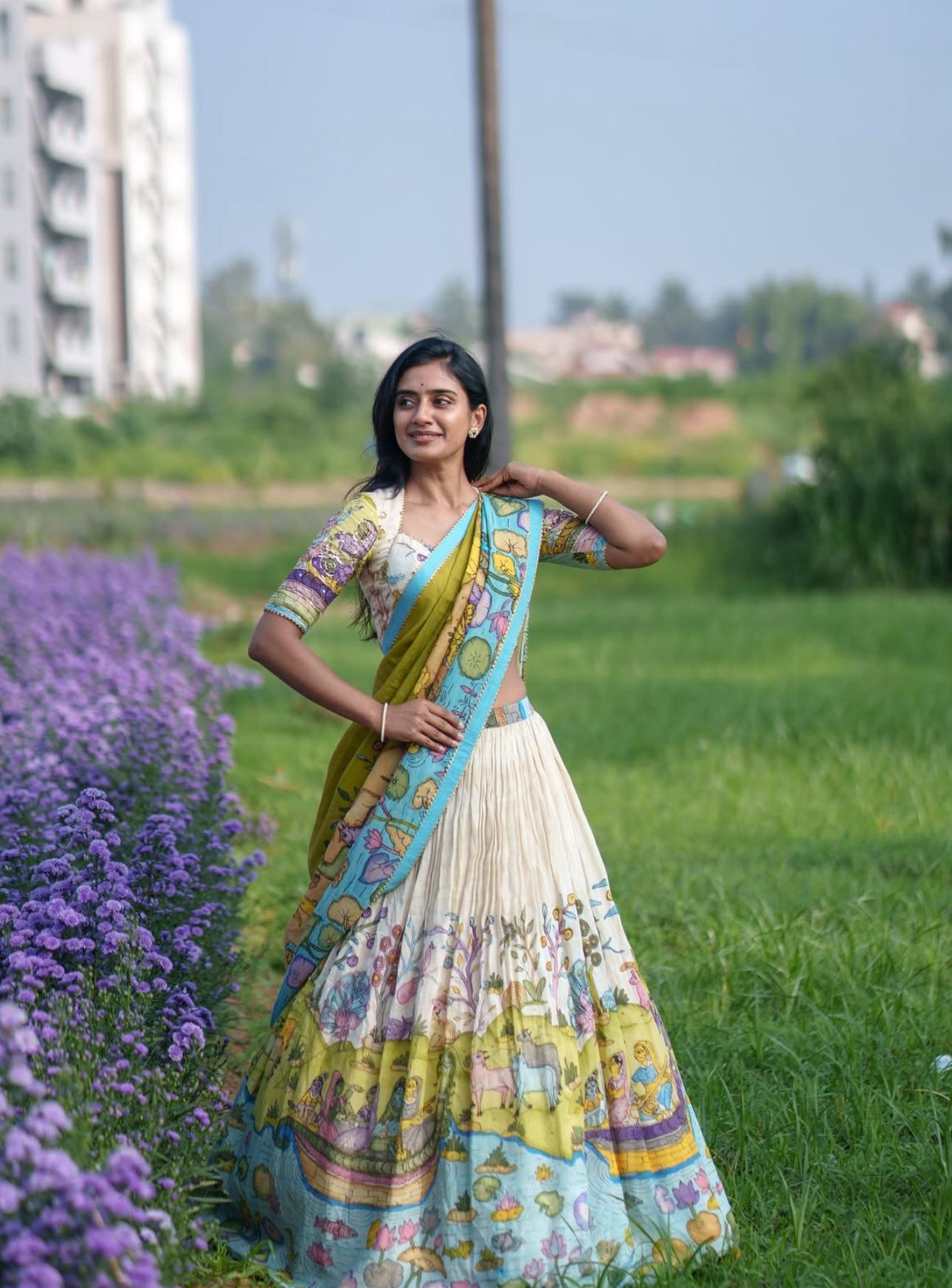 Kalamkari Lehenga Choli - Moksha Fashions