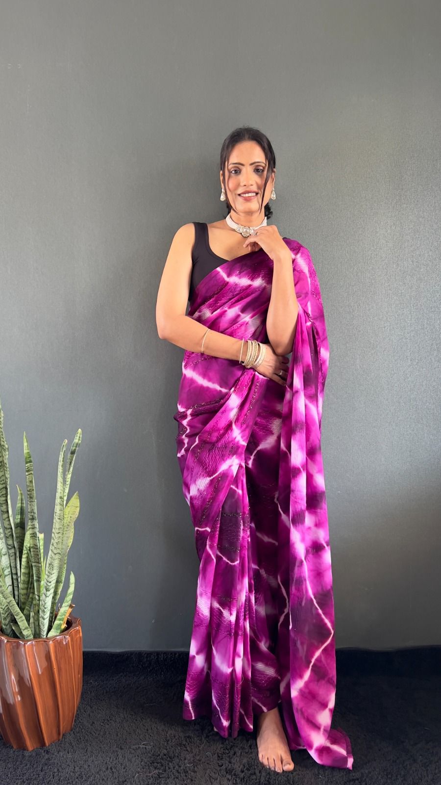 .1 Minute Saree/Georgette Laharia Saree