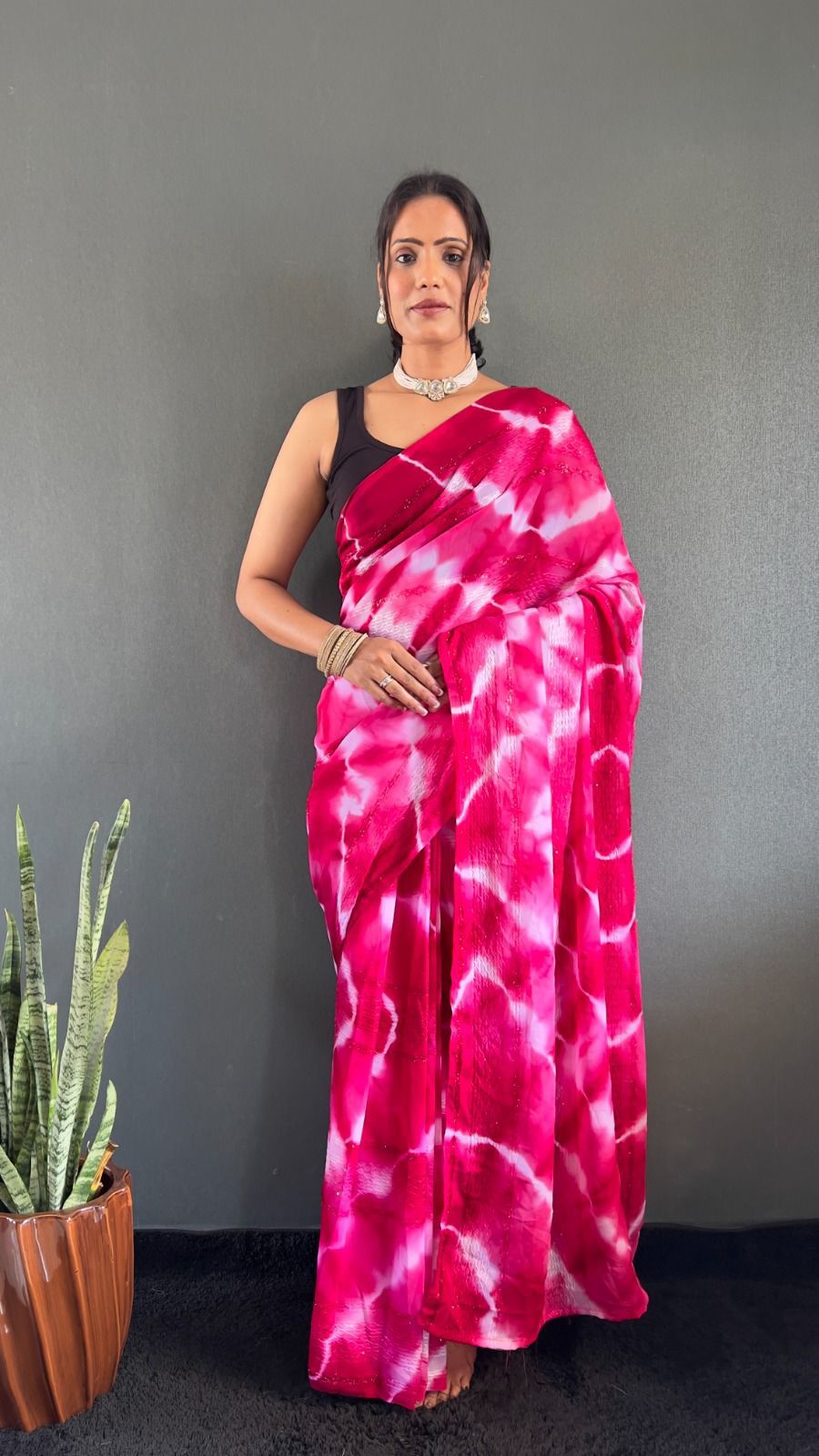 .1 Minute Saree/Georgette Laharia Saree
