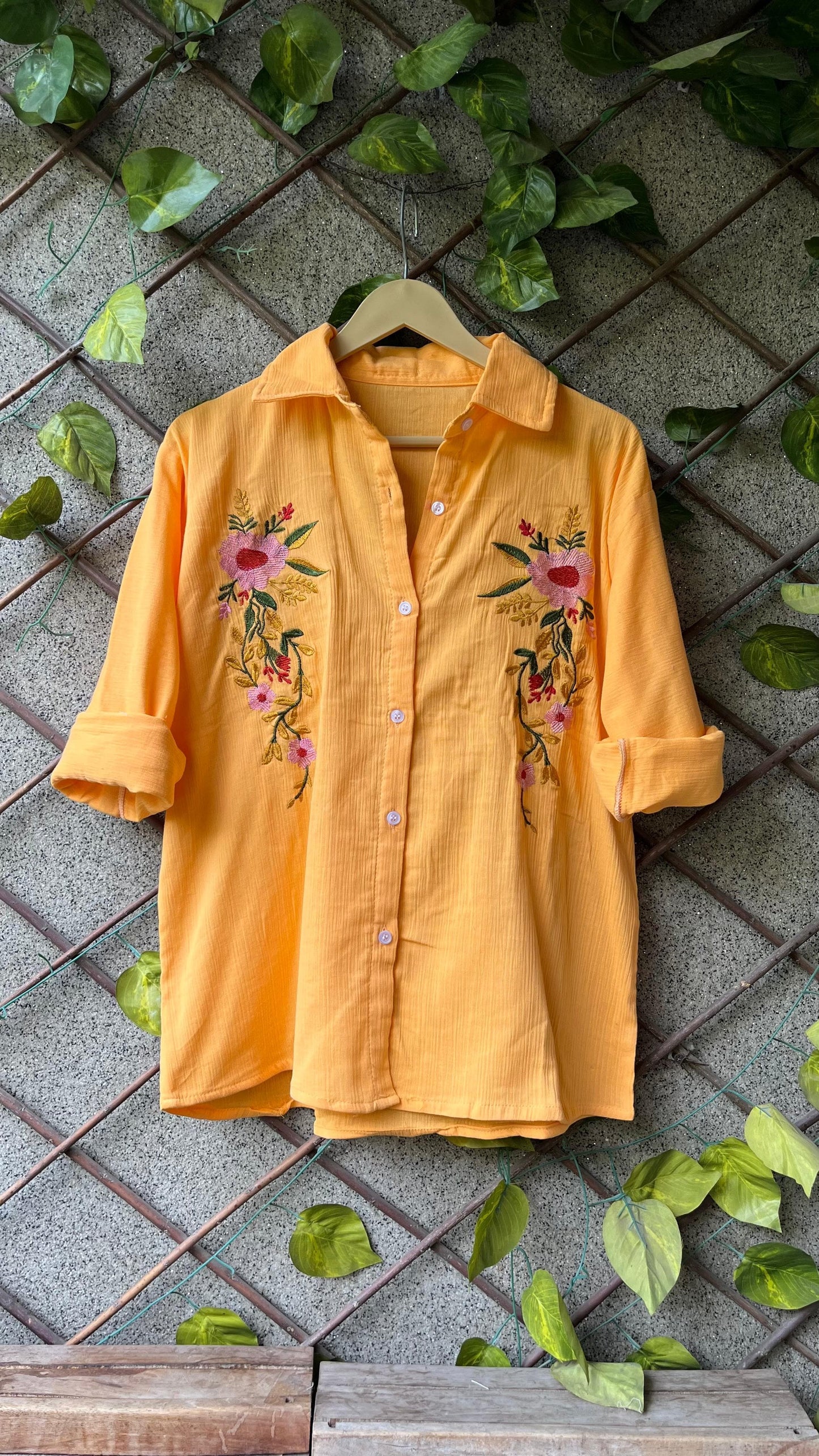 .Embroidered Mulmul Cotton Shirts - Moksha Fashions