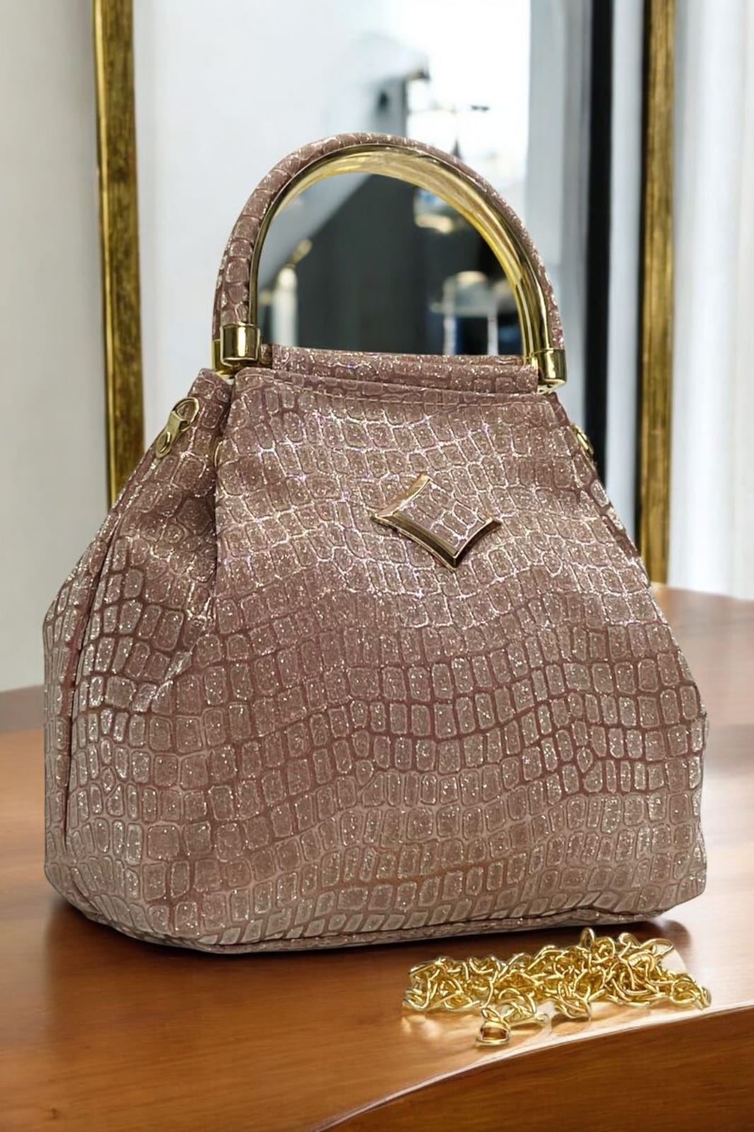 Crocodile Textured Sling Bag for Women – Elegant and Practical Handy Sling for Casual & Party Wear - Moksha Fashions