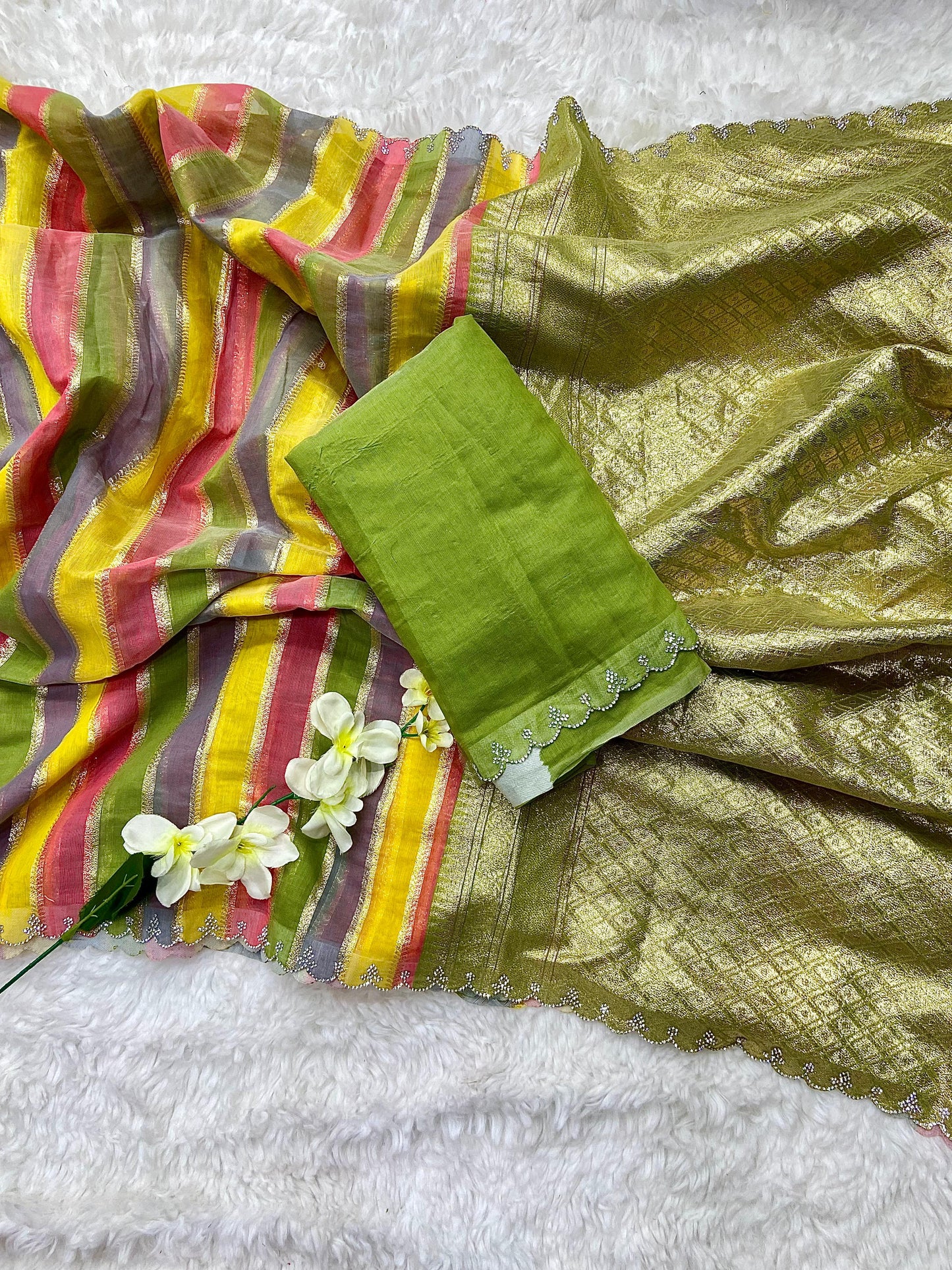 Women’s Multicolor Saree – Colorful, Elegant Saree for Special Events & Parties - Moksha Fashions