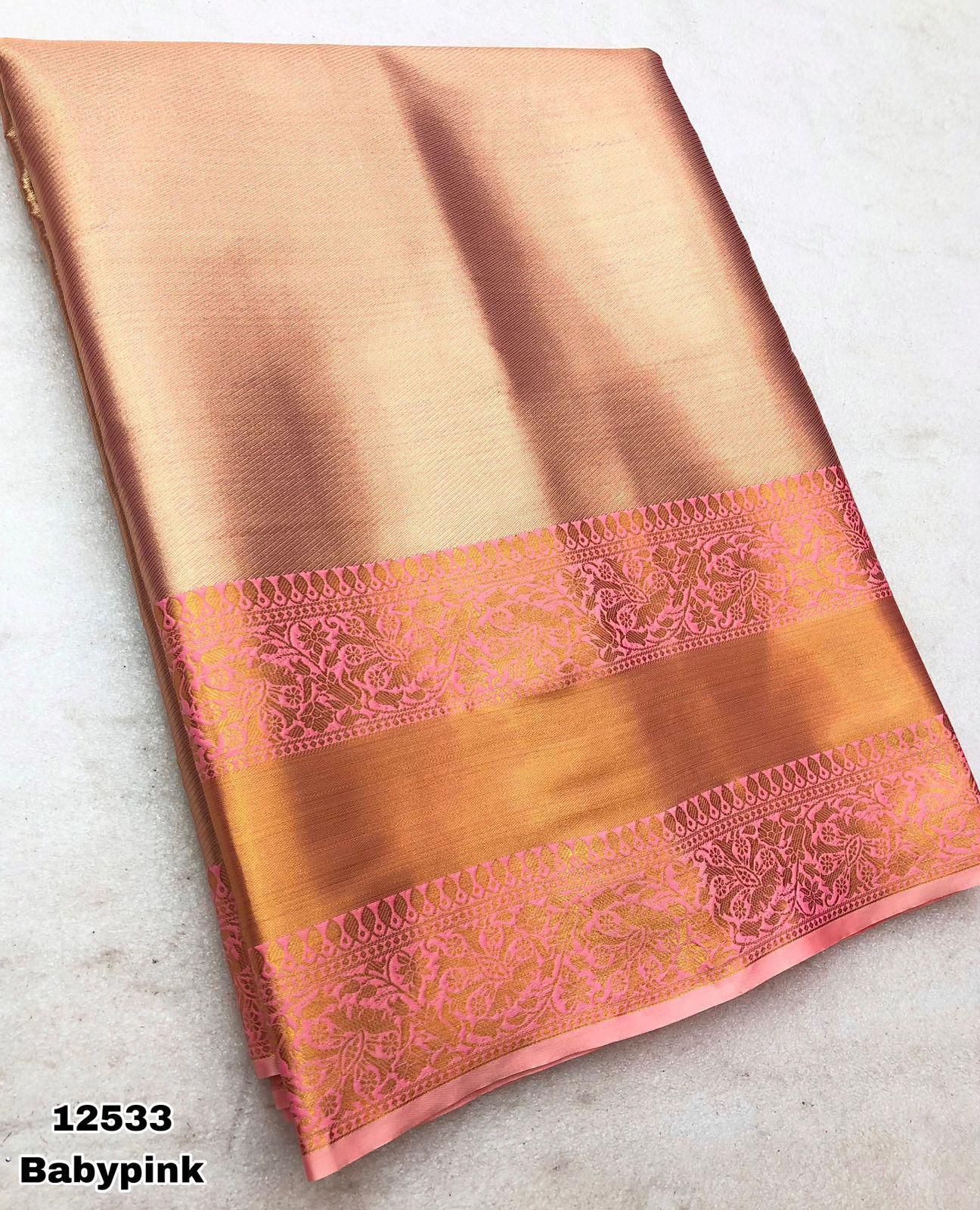 .Kanjivaram Silk Gold Zari Saree
