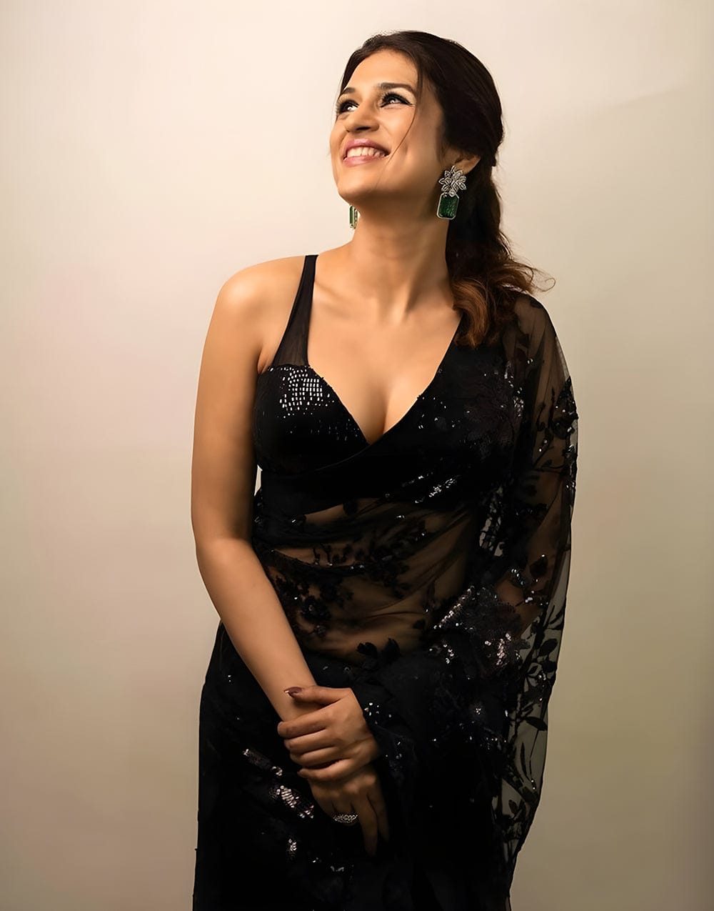 .Black Ready to Wear Saree