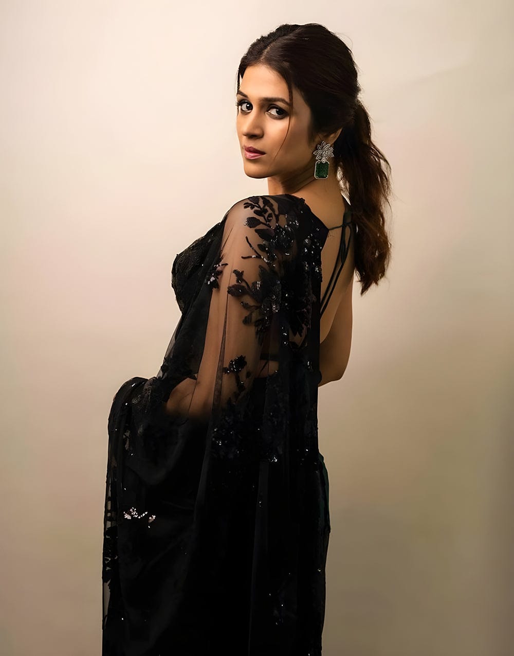 .Black Ready to Wear Saree