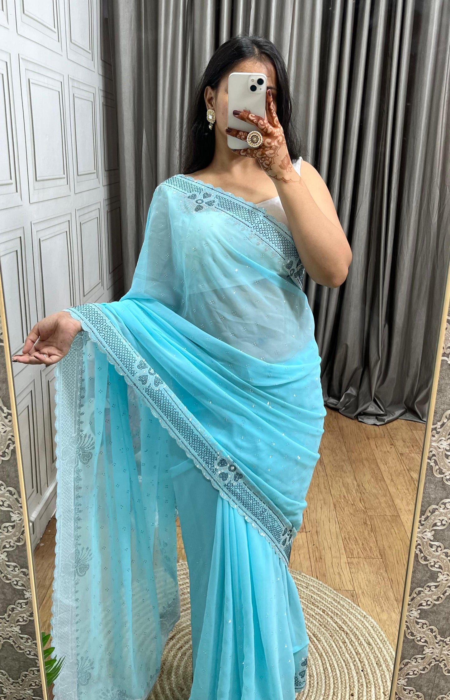 Diamond-cut Saree