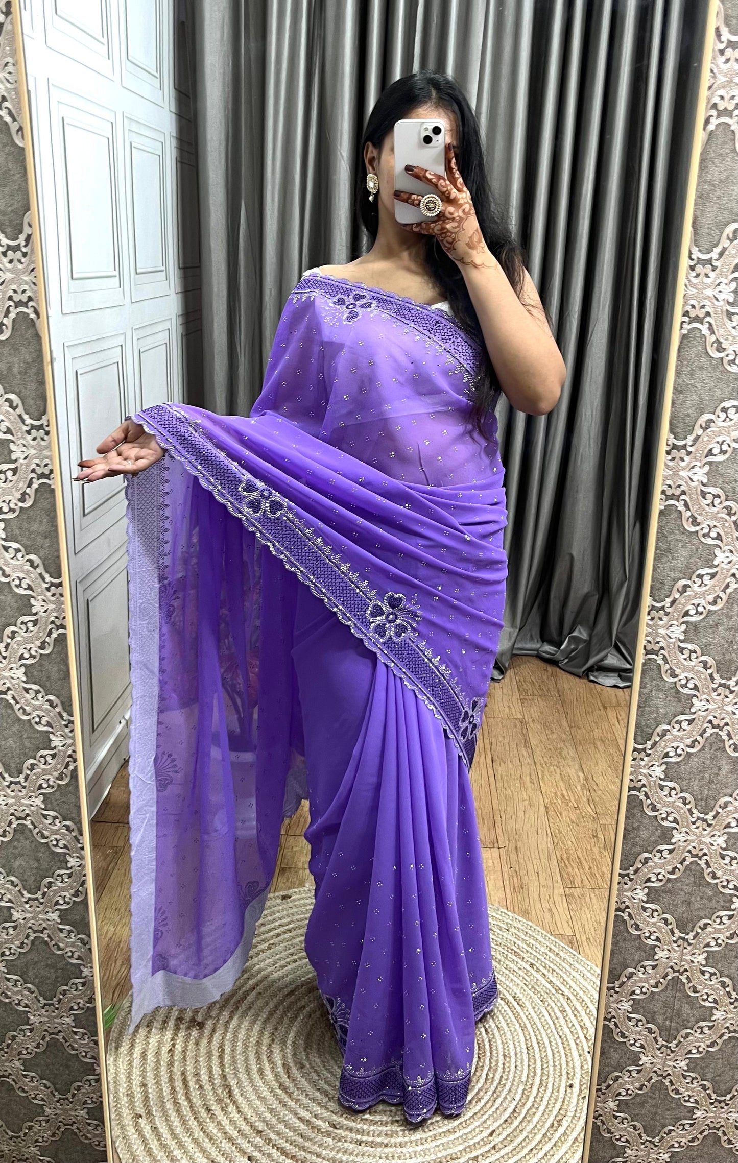 Diamond-cut Saree
