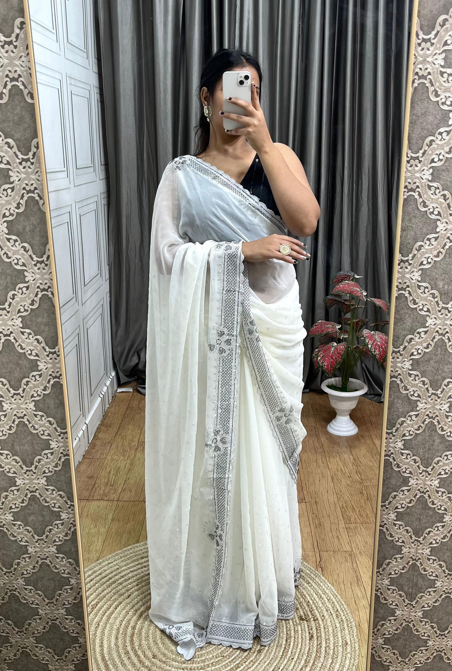 Diamond-cut Saree