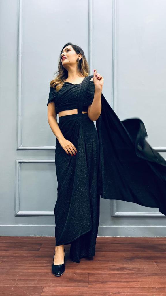 Black shimmer sarong drape