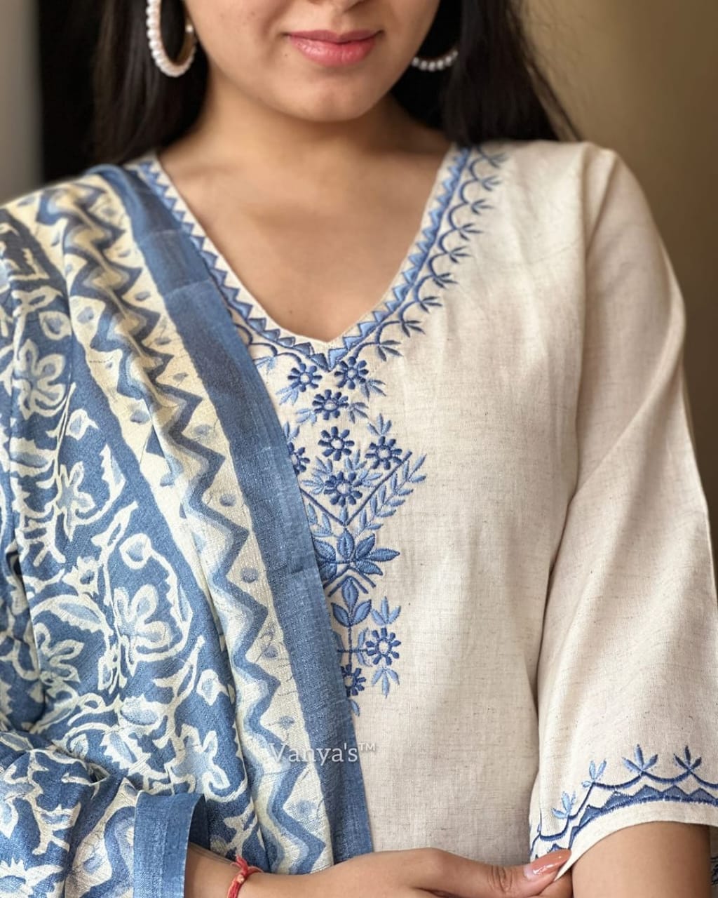 Khadi Cotton Embroidery Suit