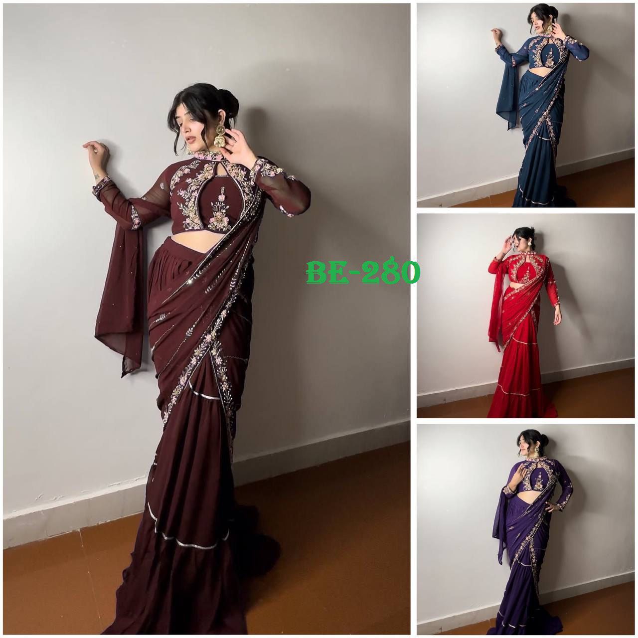 .Fancy Party Lehenga Saree Moksha Fashions