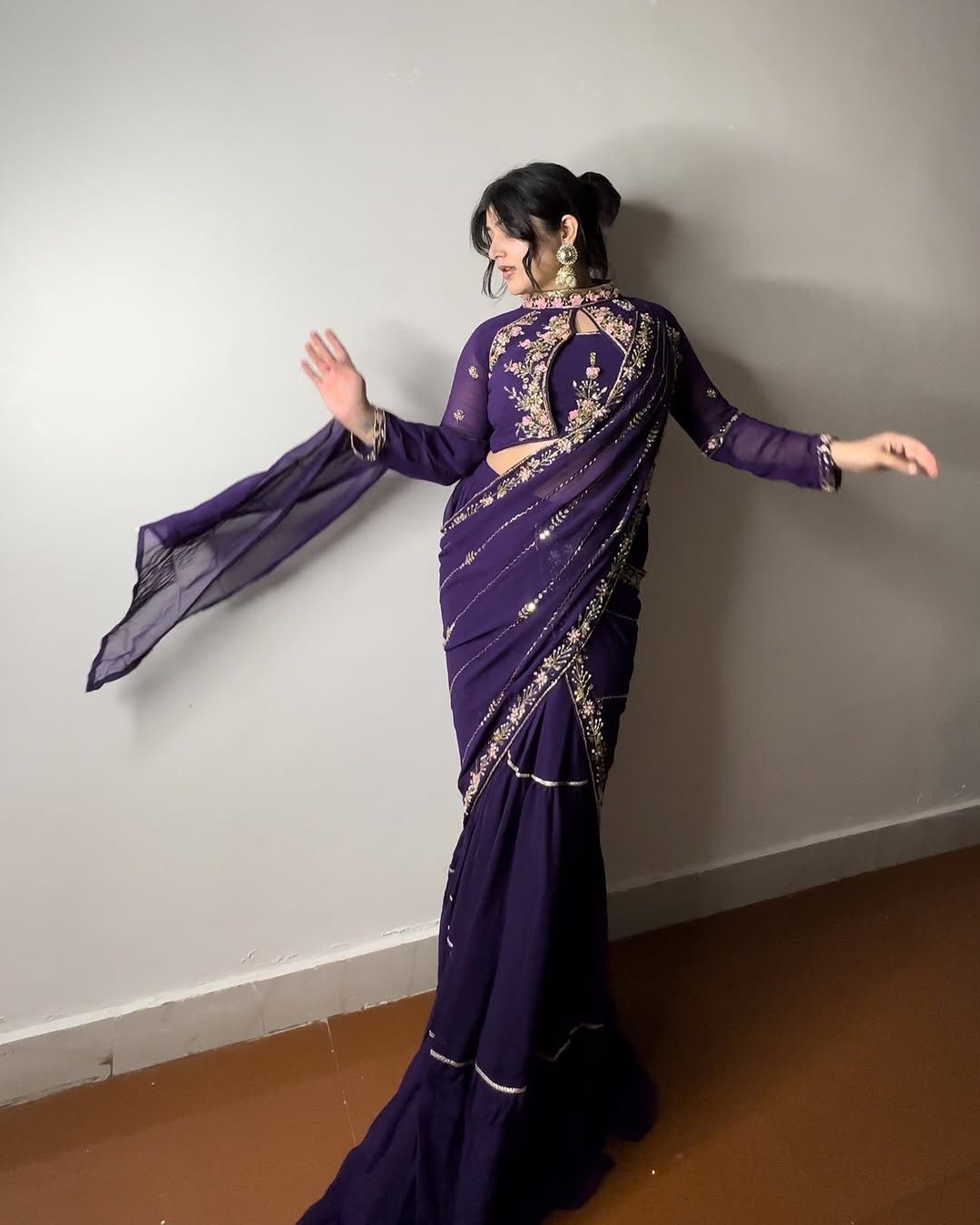.Fancy Party Lehenga Saree Moksha Fashions