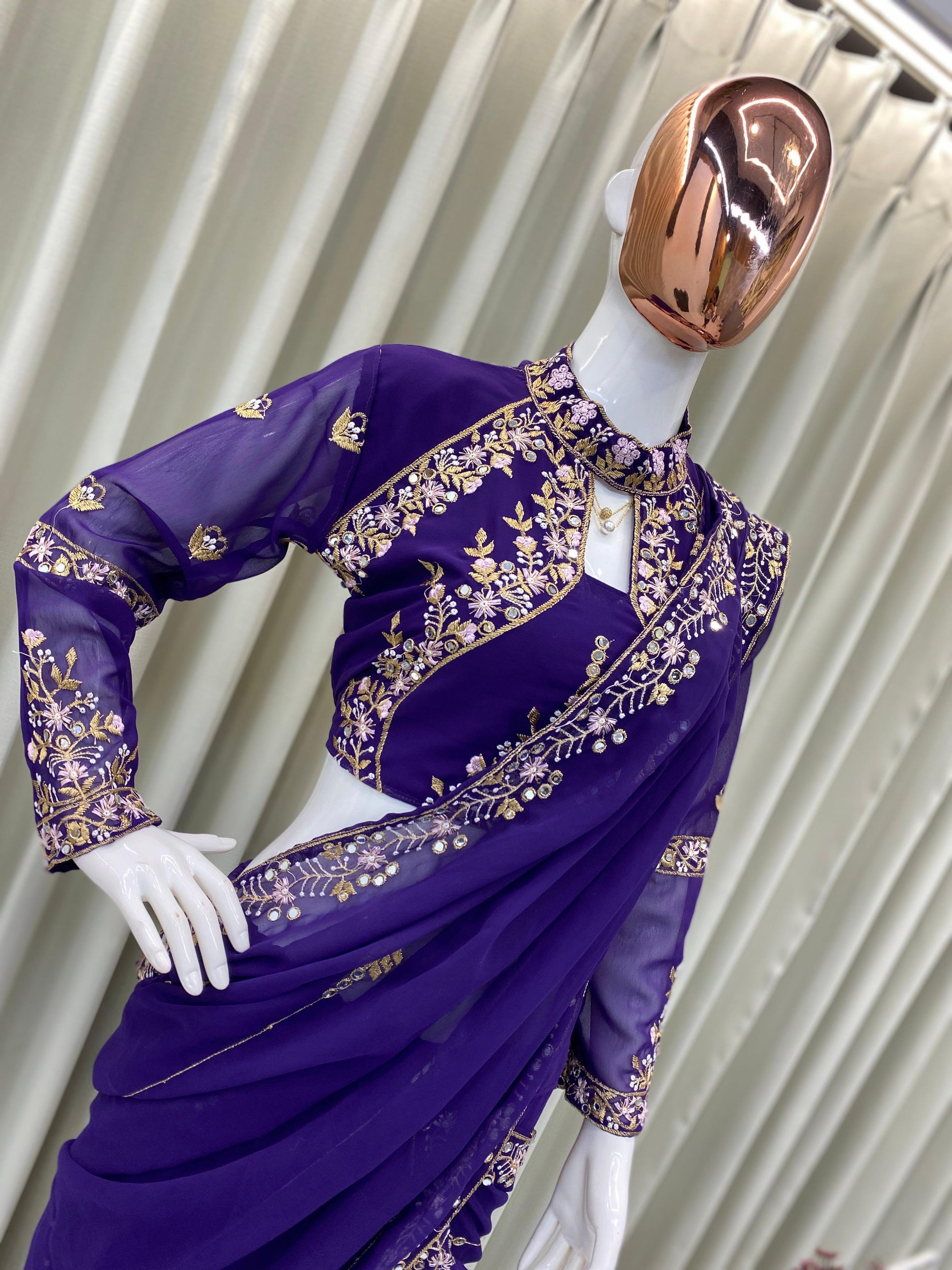 .Fancy Party Lehenga Saree Moksha Fashions