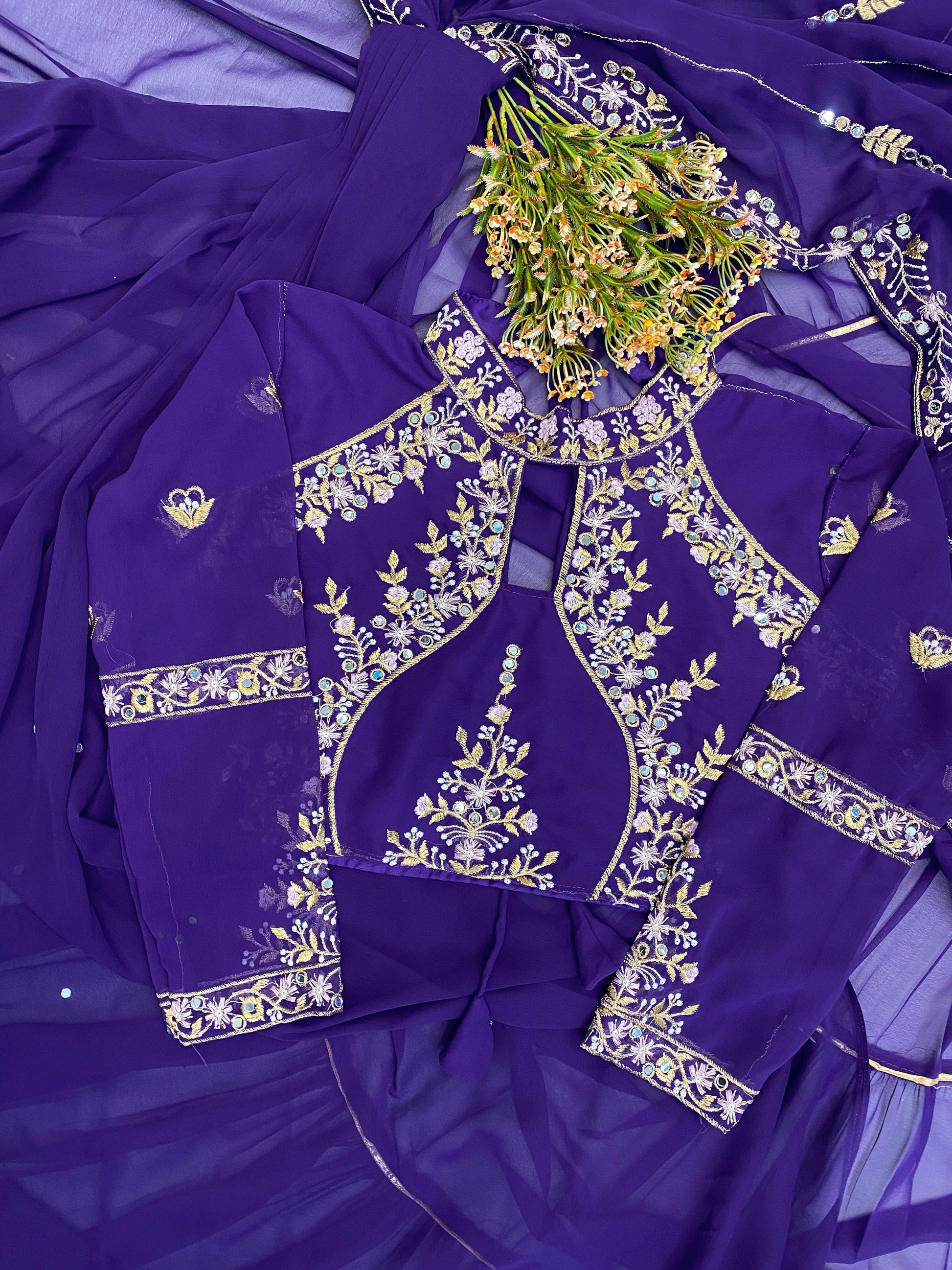 .Fancy Party Lehenga Saree Moksha Fashions