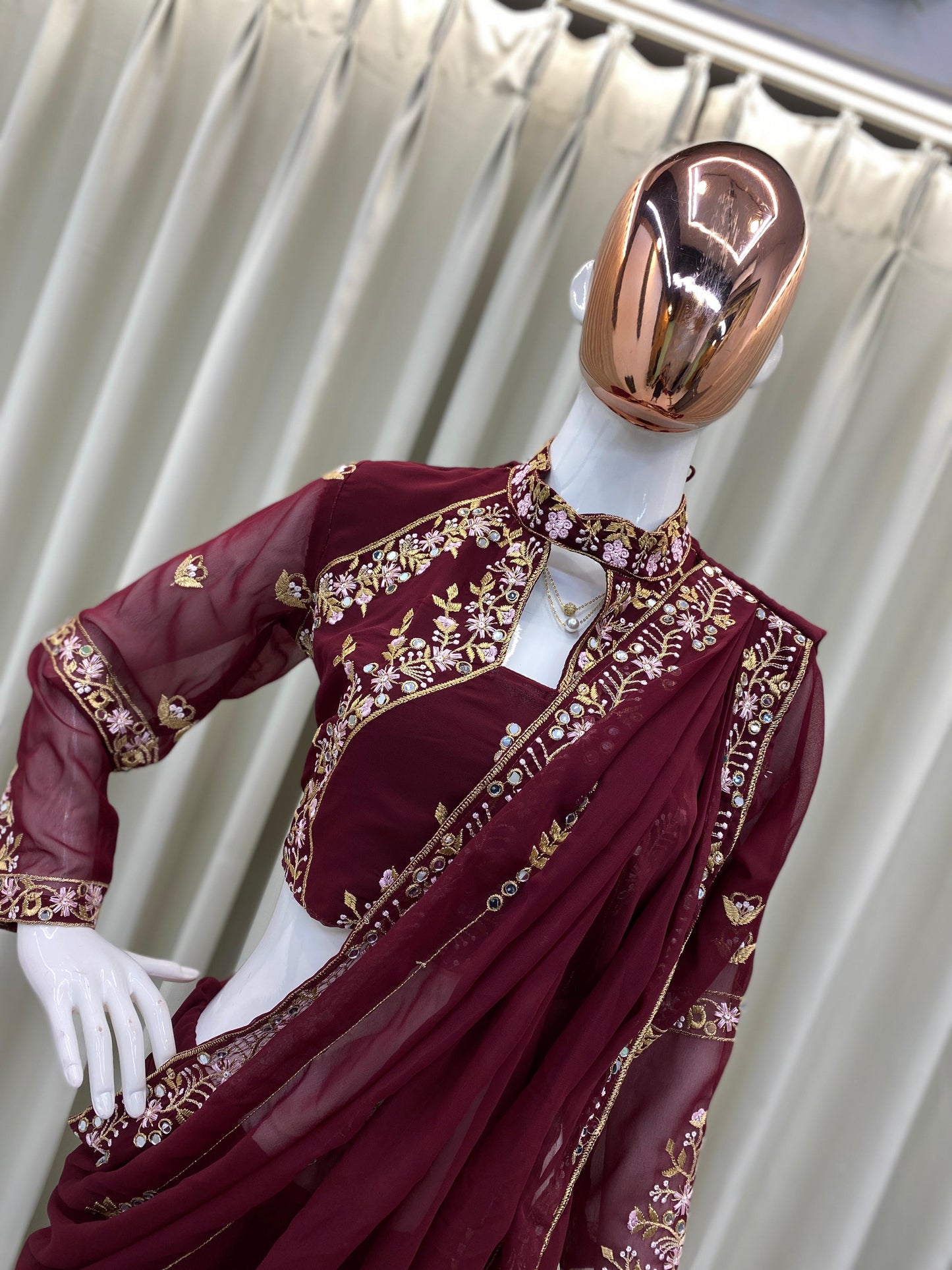 .Fancy Party Lehenga Saree Moksha Fashions