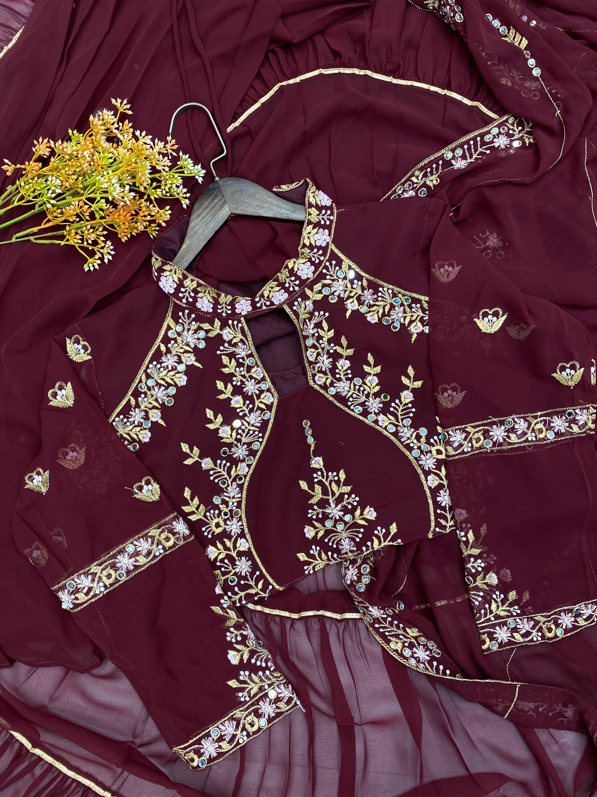 .Fancy Party Lehenga Saree Moksha Fashions