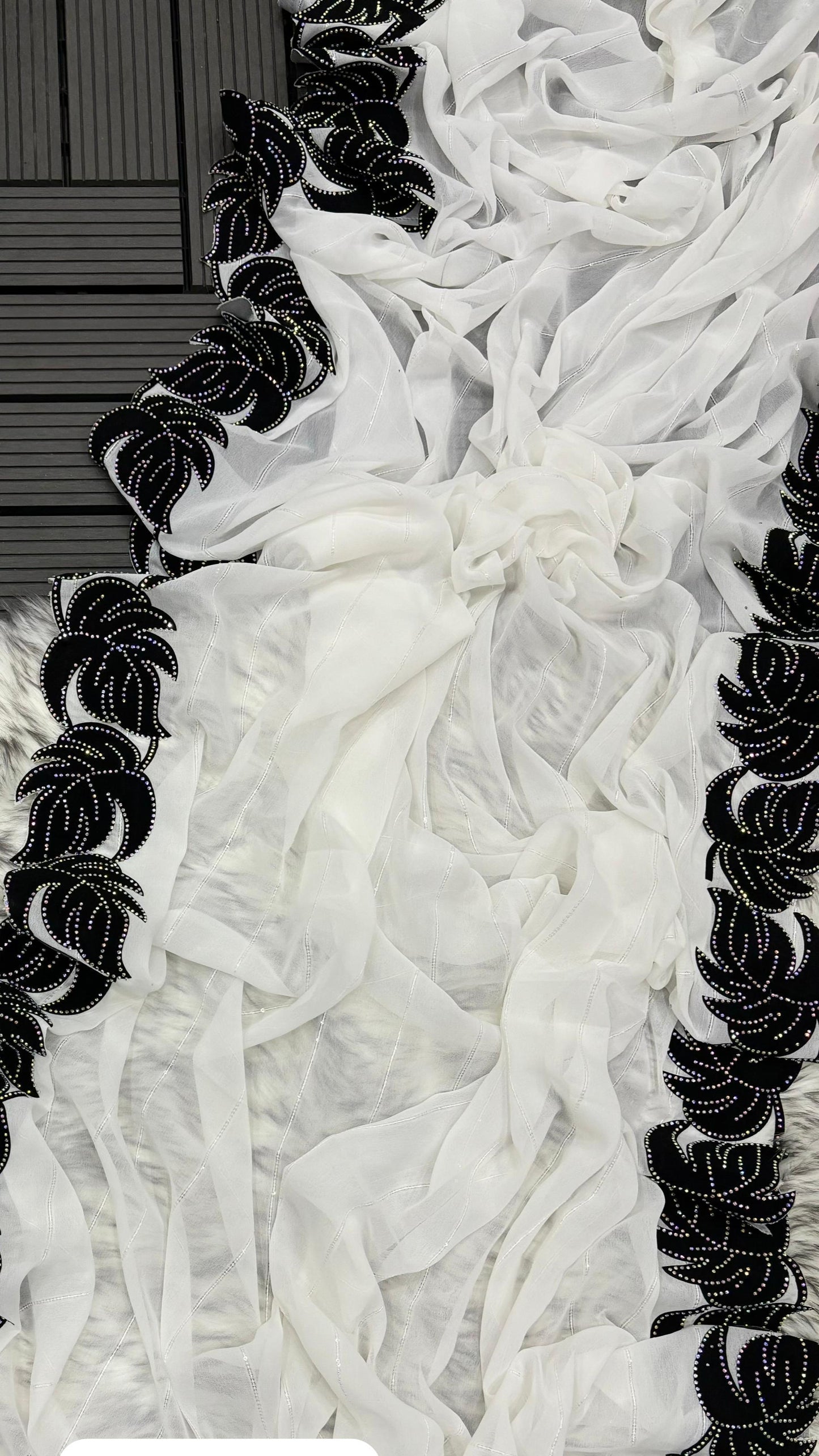 Blooming Georgette Saree – Soft, Elegant Floral Design for Parties & Weddings - Moksha Fashions