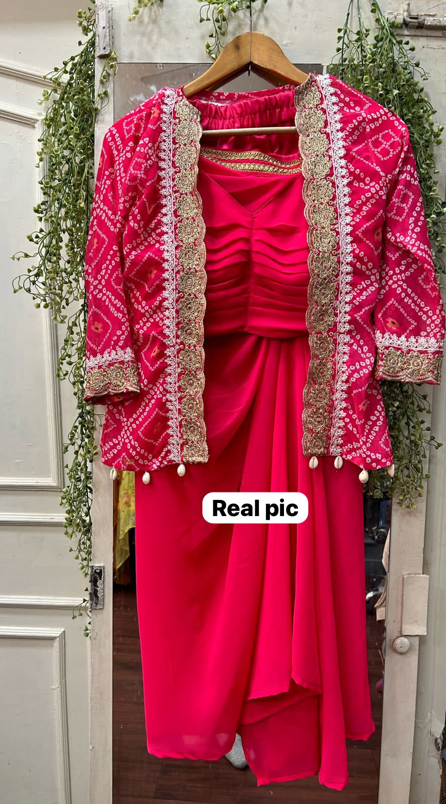 .Sharong Dress With Jacket Moksha Fashions