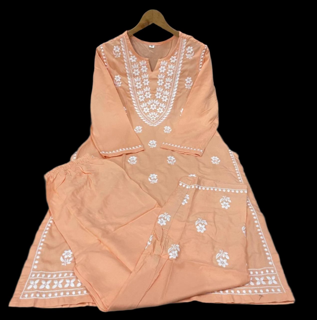 Elevate Your Style With Unique And Eye-Catching Chicken Embroidery On Kurti And Pant Moksha Fashions