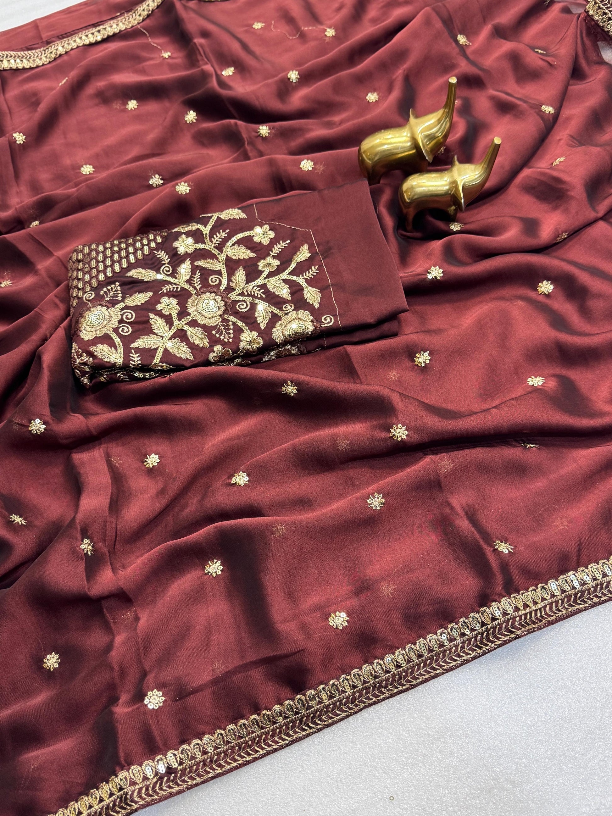 Blooming Silk Saree – Elegant Floral Silk Saree for Special Occasions - Moksha Fashions