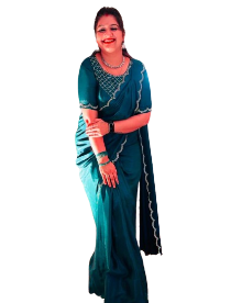 Pure chinnon with cut work border with real jarkan work Moksha Fashions