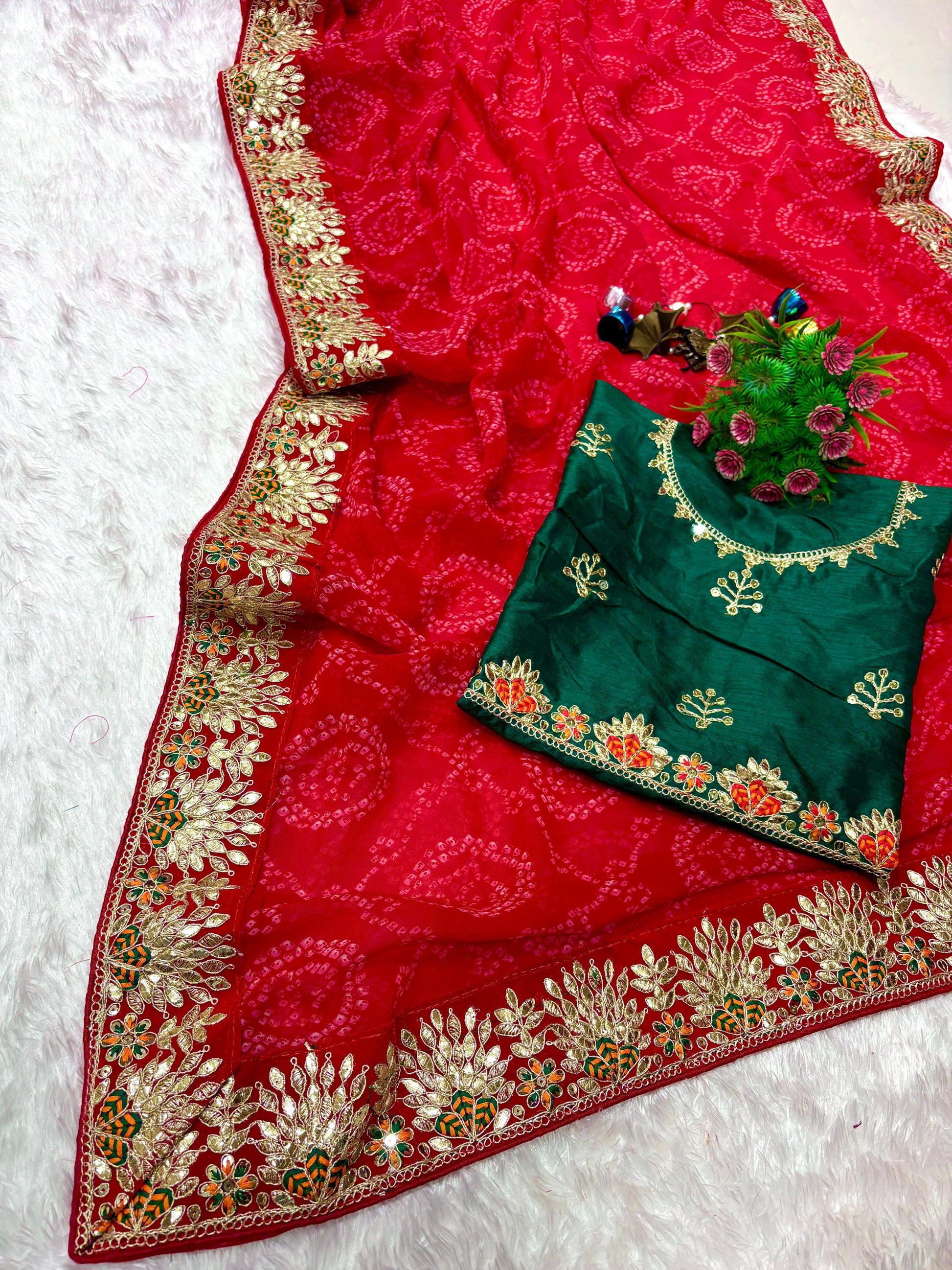 Gotta Patti Bandhej Saree Moksha Fashions