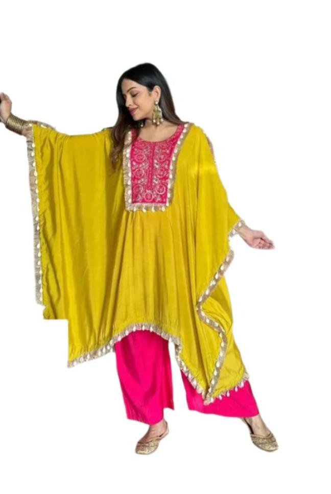 Discover The Latest Trend With New Luxury Brand Quality Kaftan Pant Set Stunning Sequin Embroidery Work Moksha Fashions