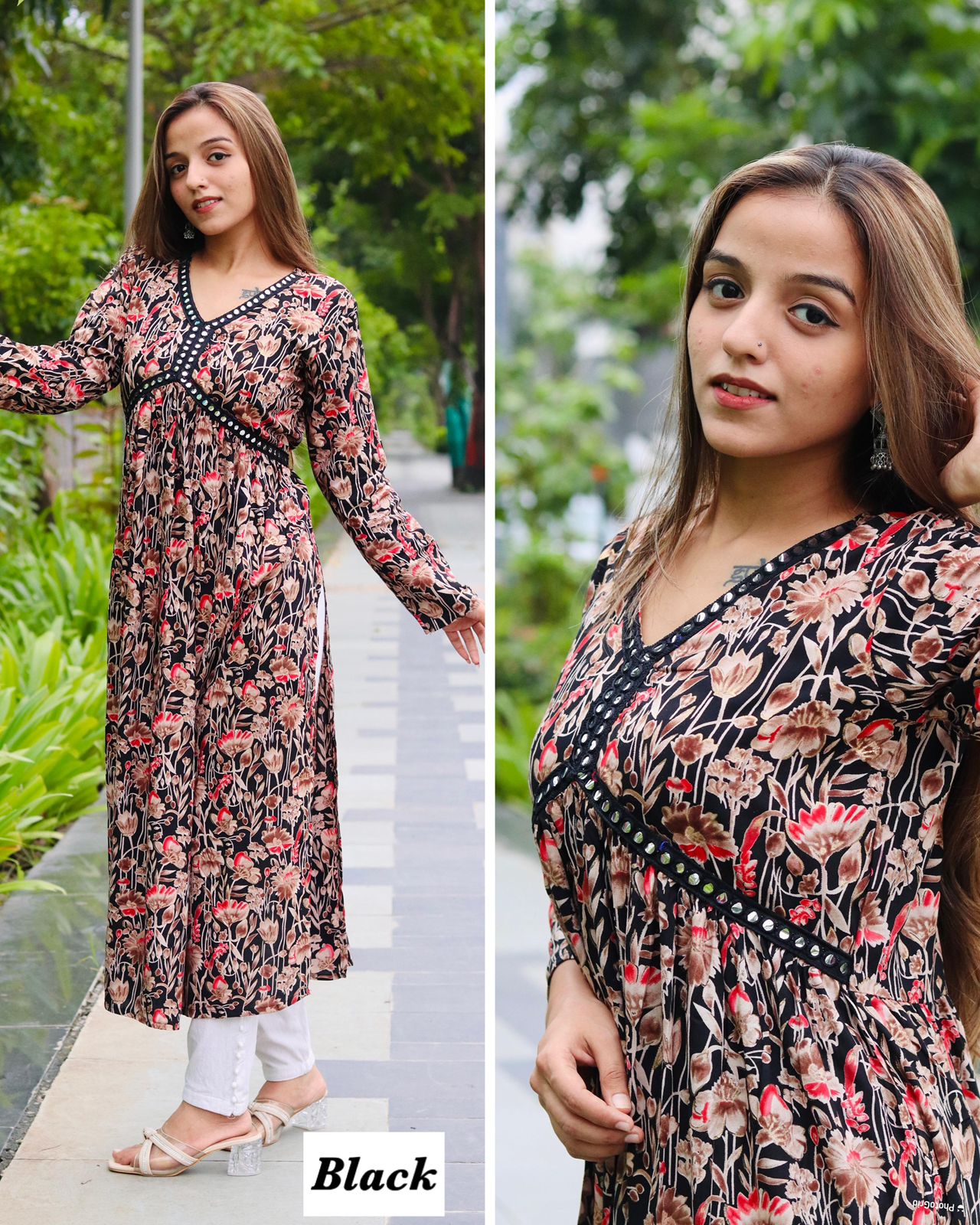 Elegant Full Flair Dress Moksha Fashions