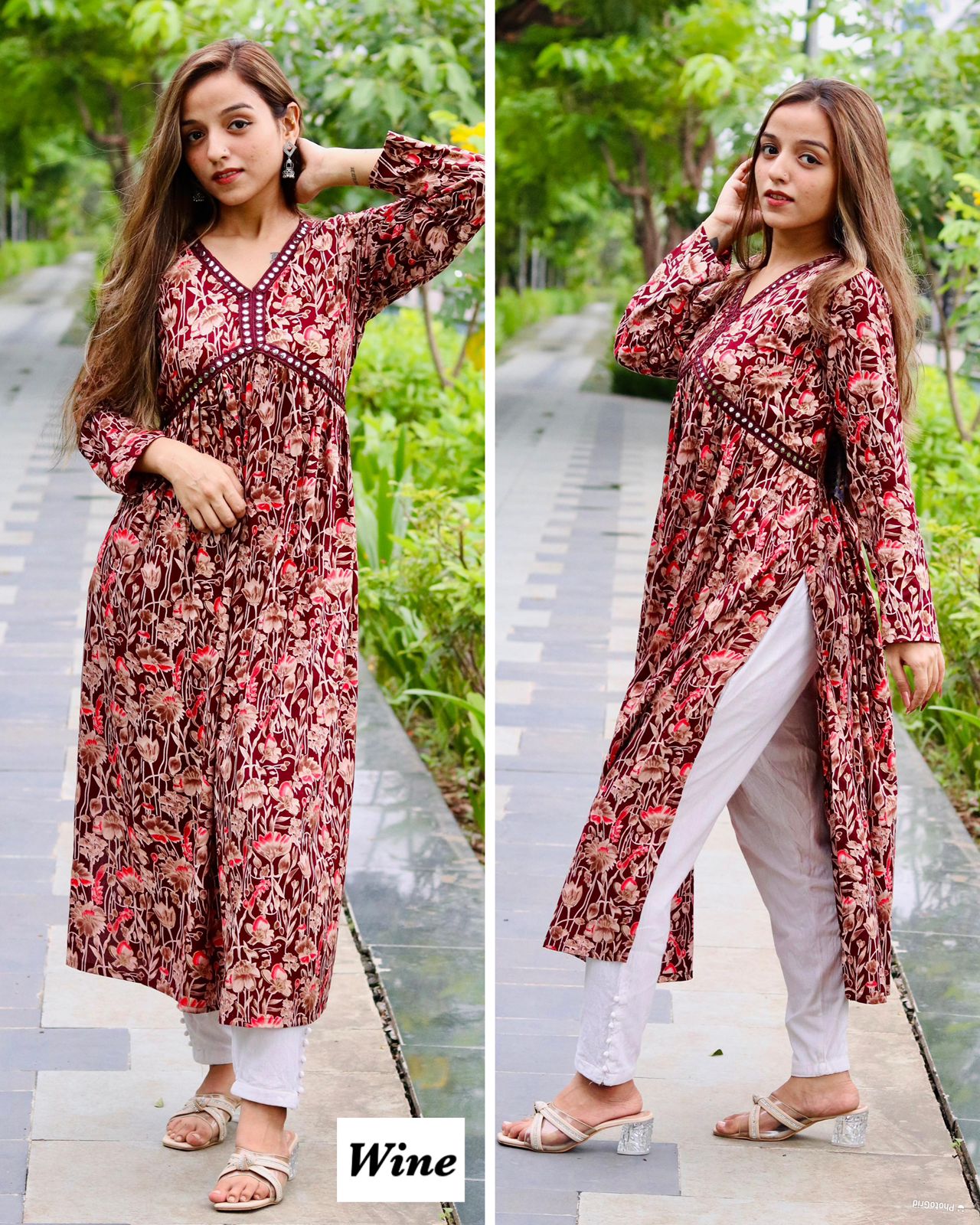 Elegant Full Flair Dress Moksha Fashions