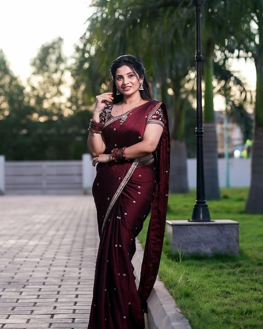Blooming Silk Saree – Elegant Floral Silk Saree for Special Occasions - Moksha Fashions