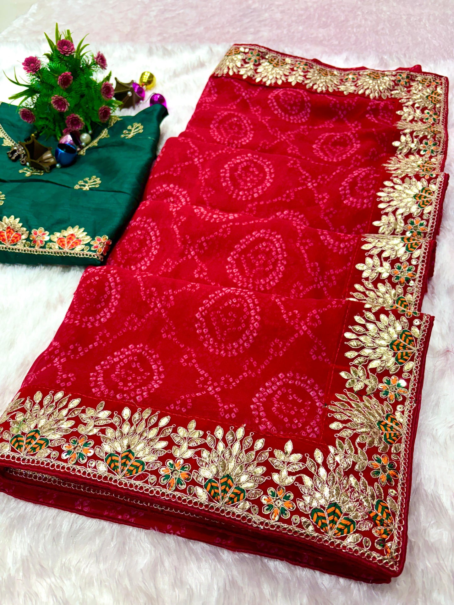 Gotta Patti Bandhej Saree Moksha Fashions