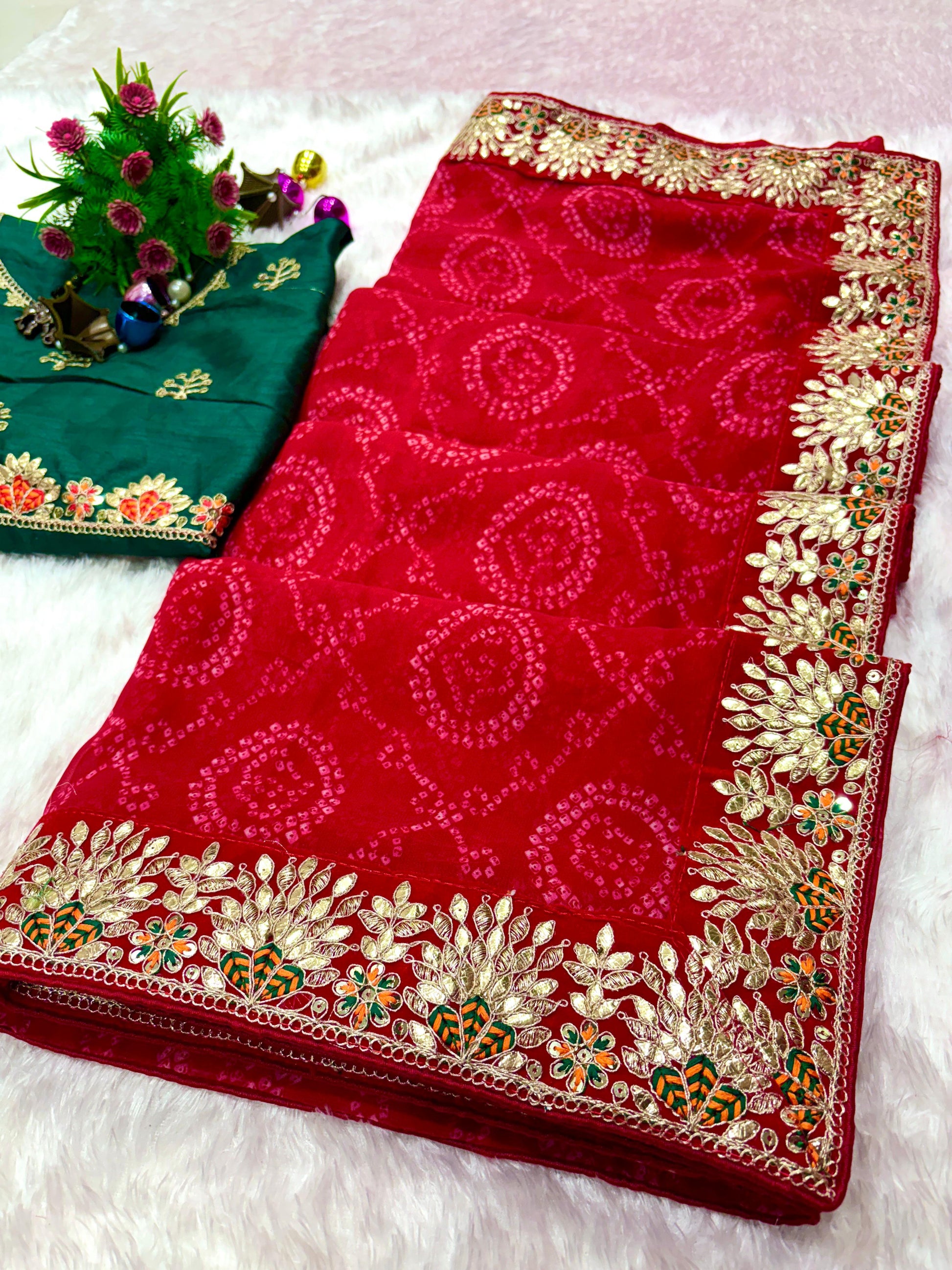 Gotta Patti Bandhej Saree Moksha Fashions