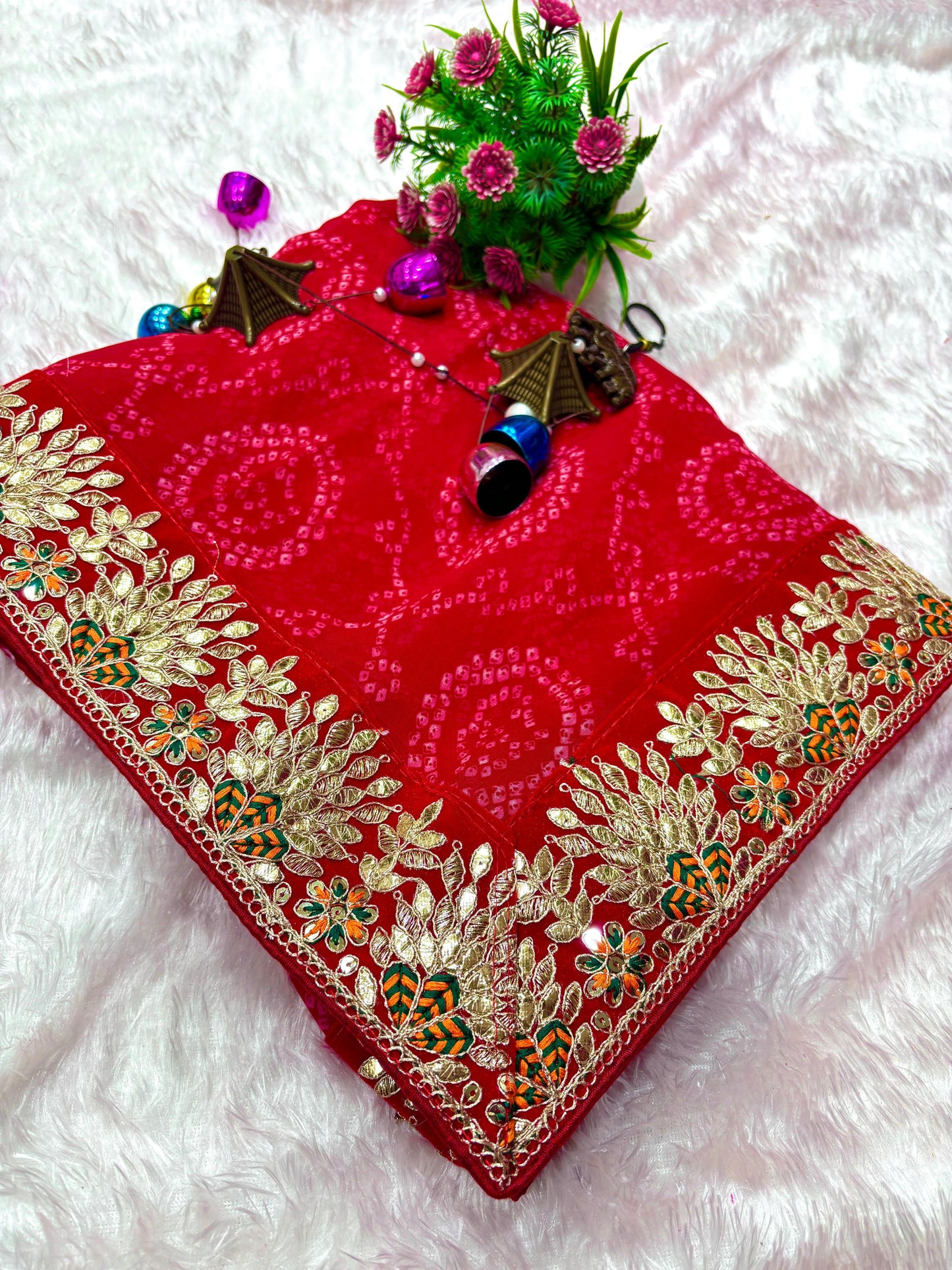 Gotta Patti Bandhej Saree Moksha Fashions