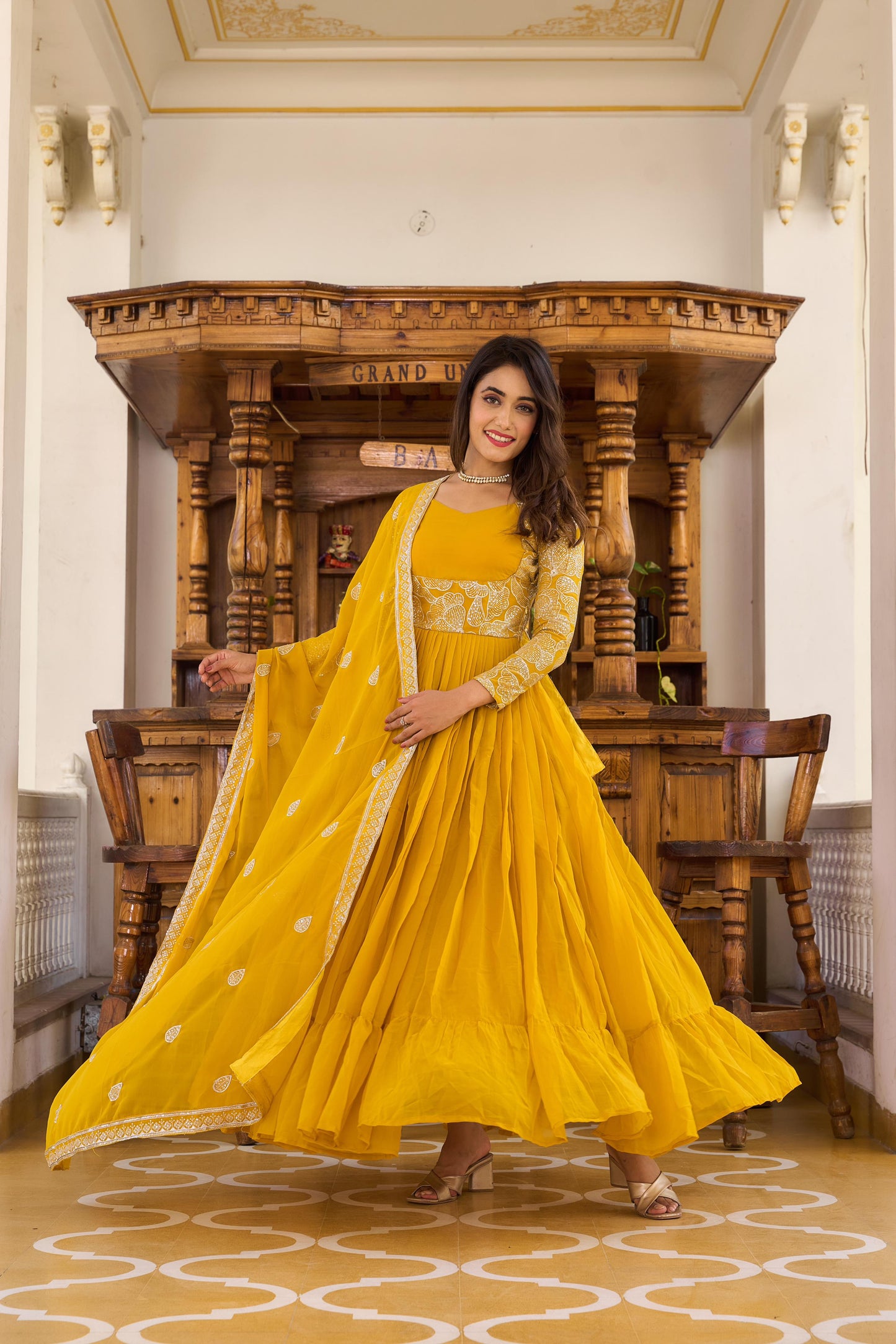 New Heavy Sequence Festival Gown Dupatta Moksha Fashions