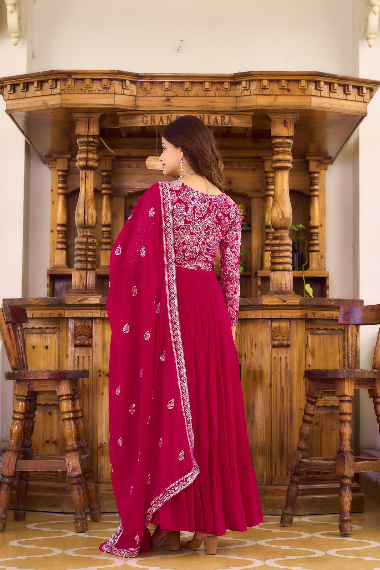 New Heavy Sequence Festival Gown Dupatta Moksha Fashions
