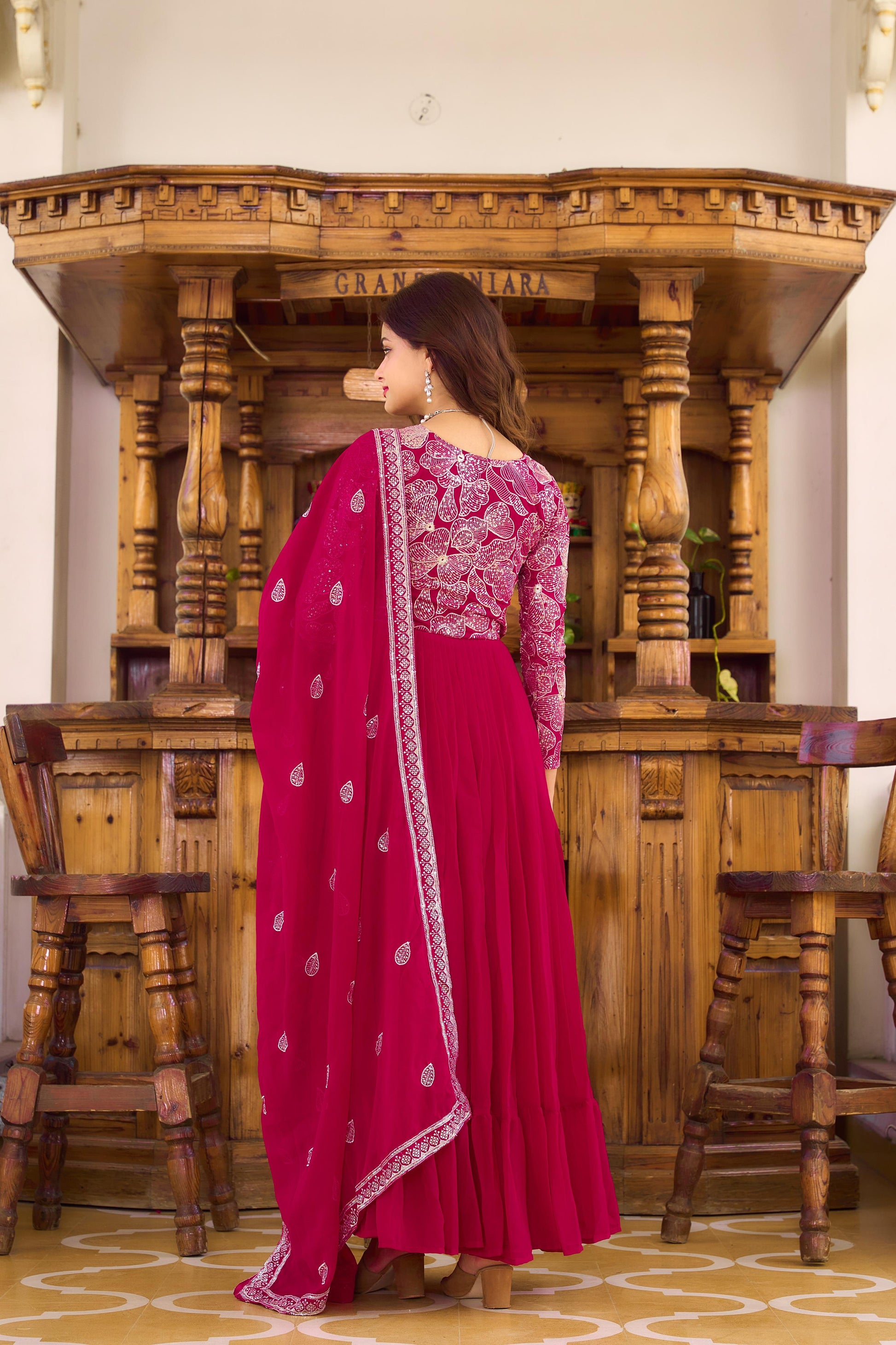 New Heavy Sequence Festival Gown Dupatta Moksha Fashions