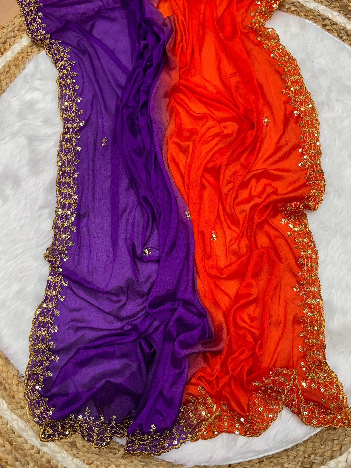 A Heavy Embroidery Sequence Saree