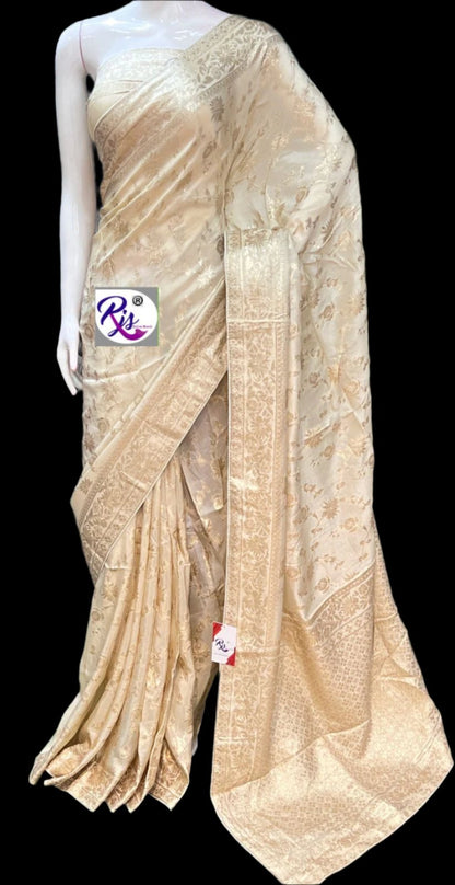 A Traditional Banarasi Saree With Khadi And Zari Weaving