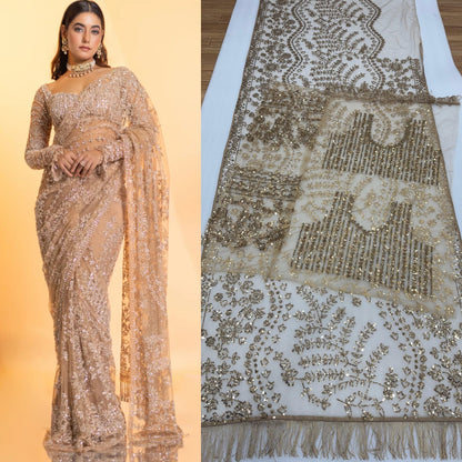 Saree Adorned With Intricate Sequin Embroidery