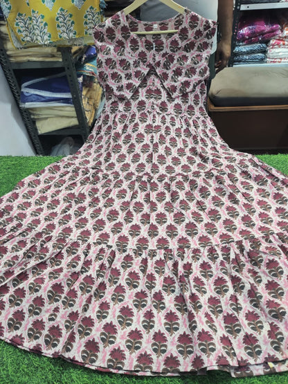 Flower print Cotton Middi Gown