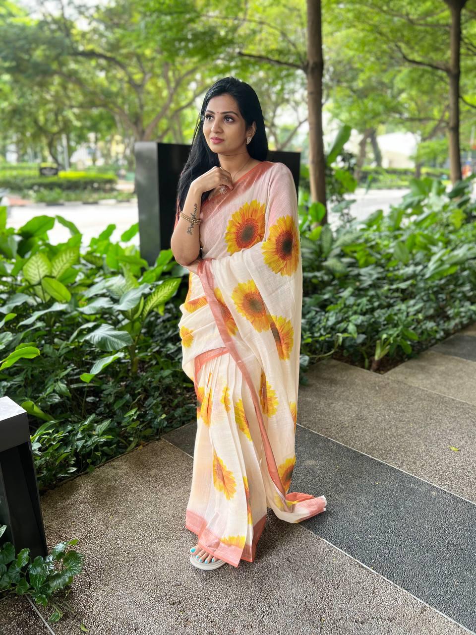 Premium Linen Saree