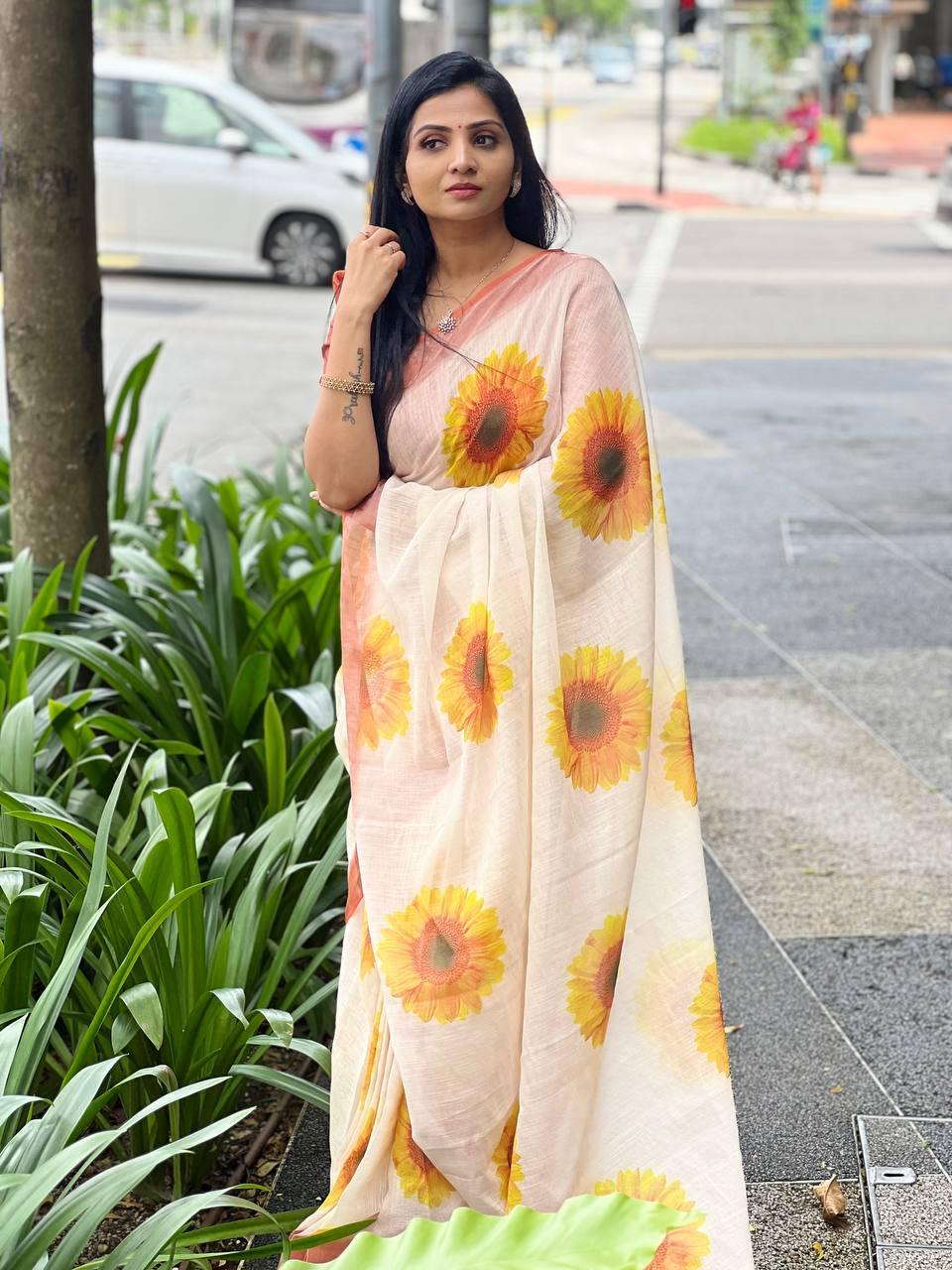 Premium Linen Saree