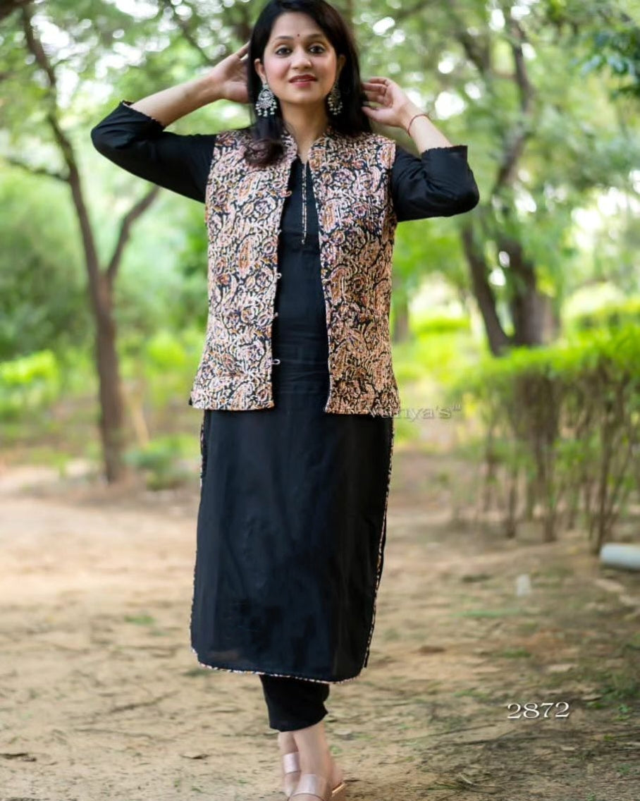 .Winter Special Cotton Procin Print Kurti Pant Set