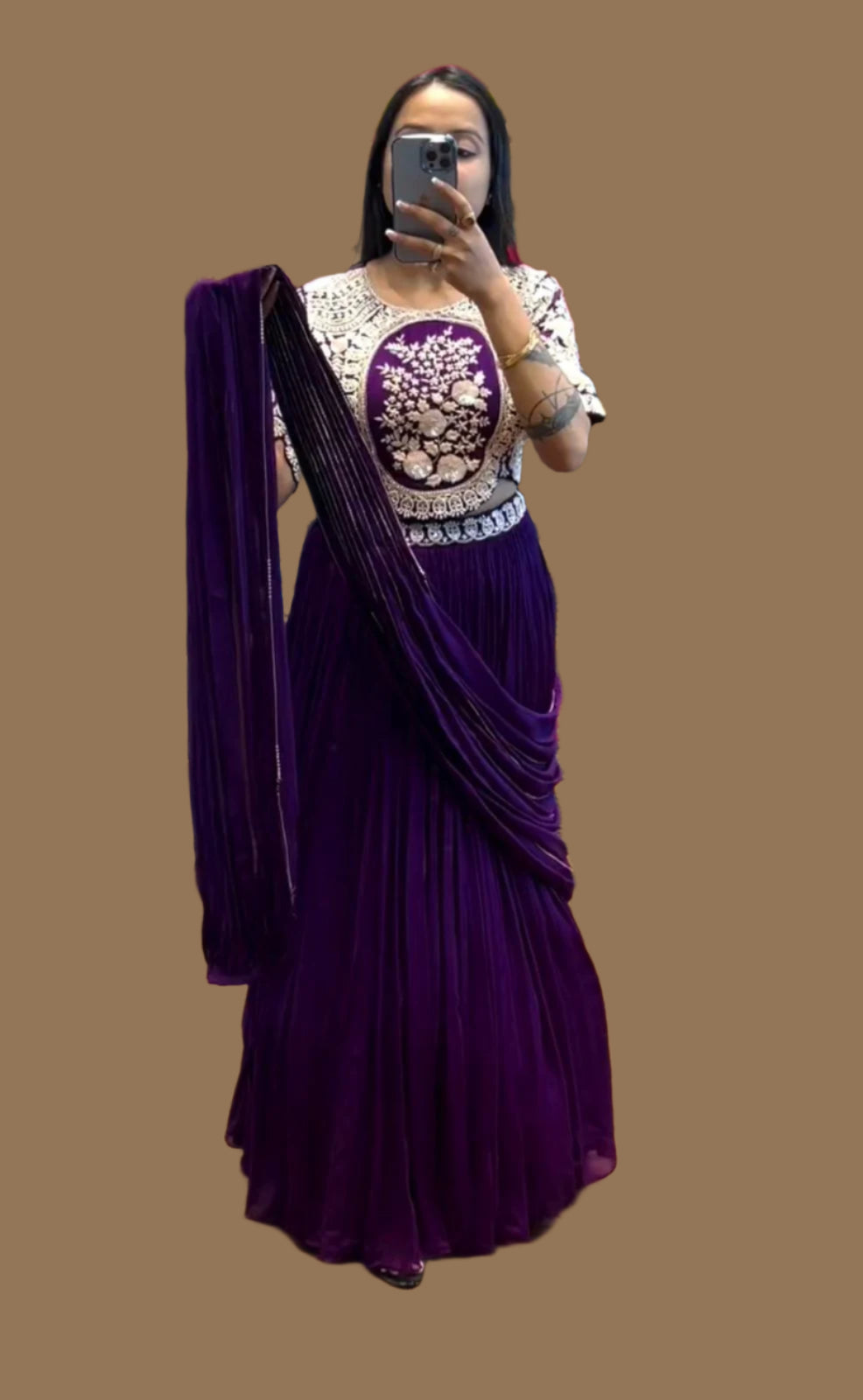 Designer Party Wear Lehenga Saree - Moksha Fashions