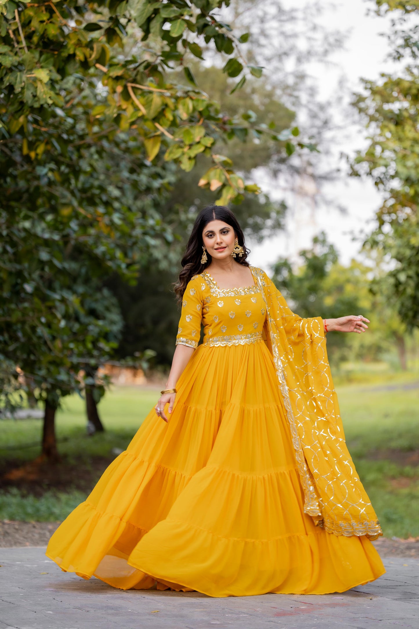 .Anarkali Faux Georgette Gown